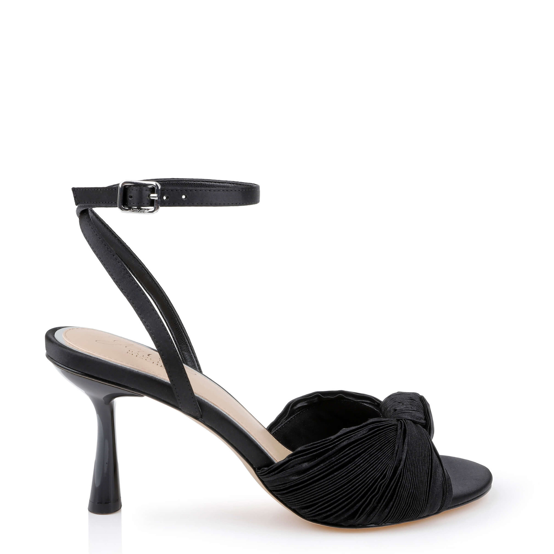 Ibis - Pleated Ankle Strap Sandal - Black
