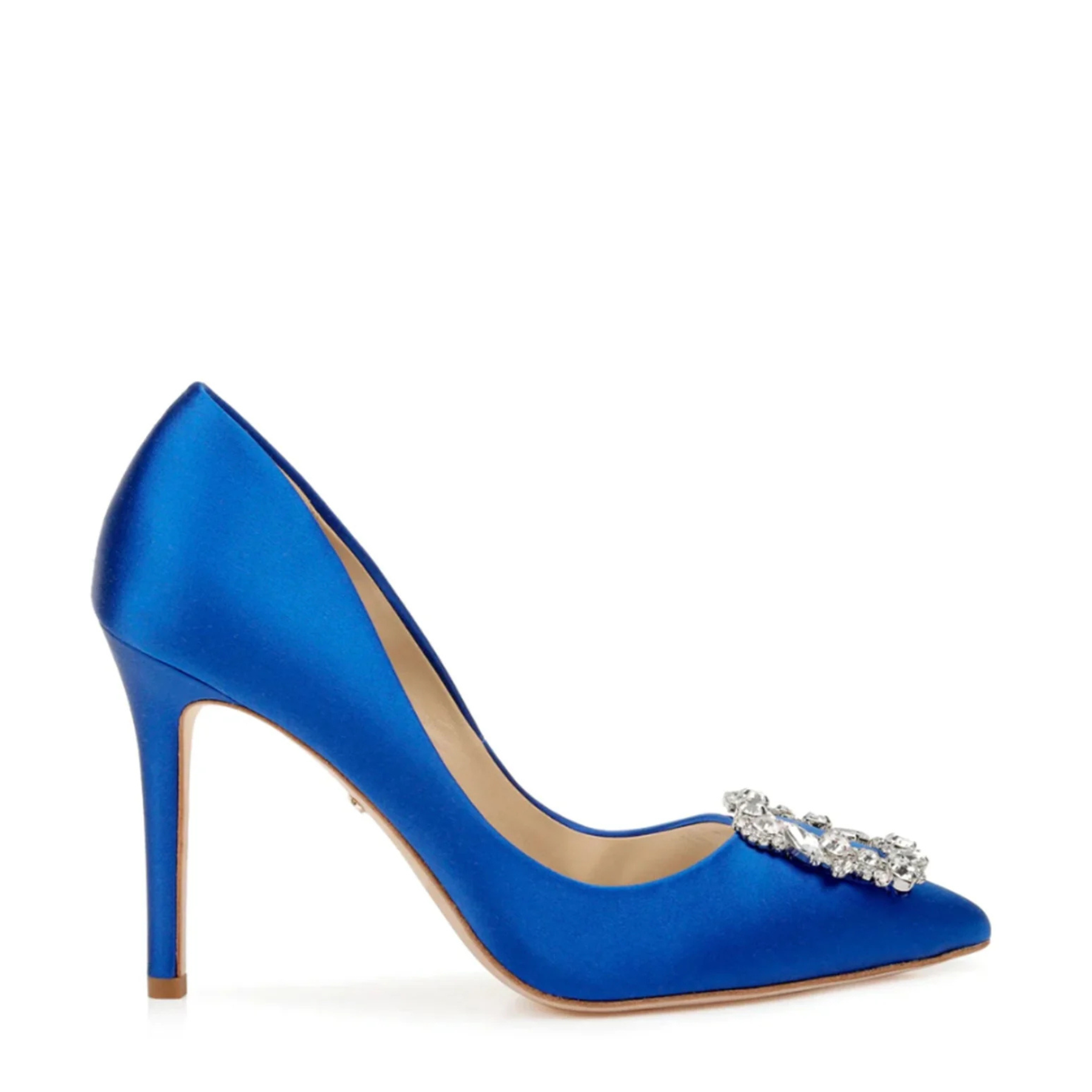 Cher - Crystal Buckle High Heel Stiletto Pump - Electric Blue