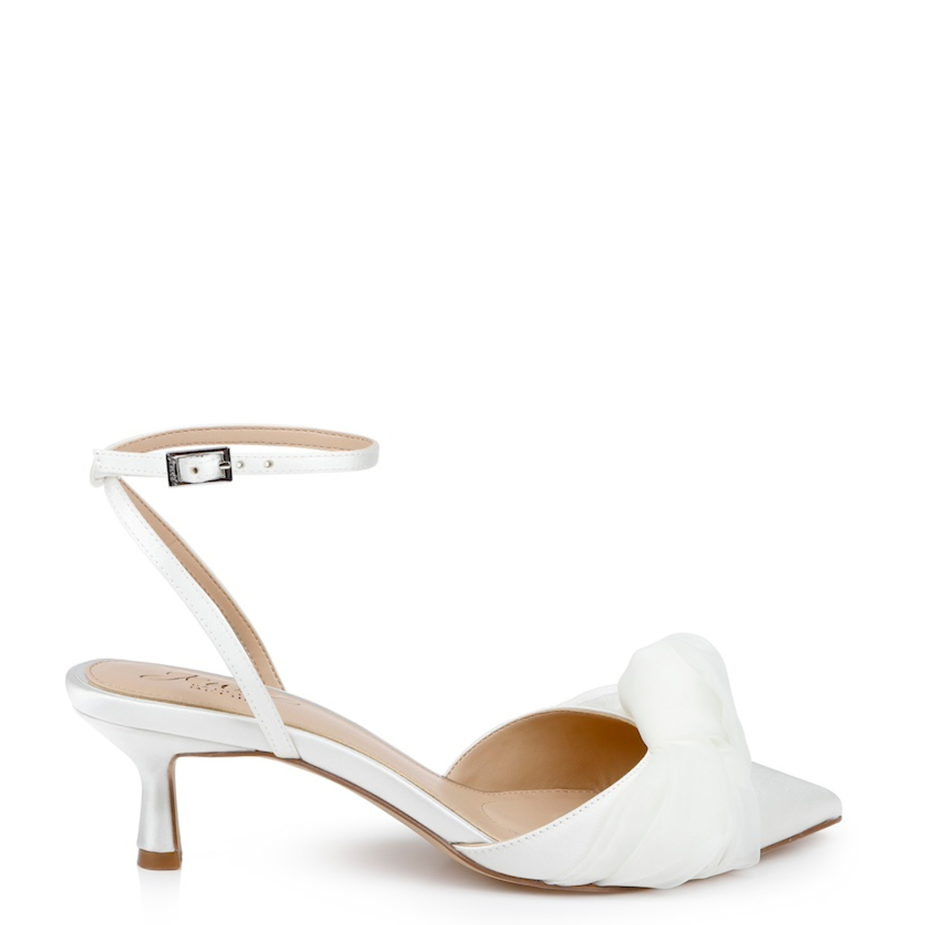 Favor - Pointed Toe Kitten Heels - Ivory