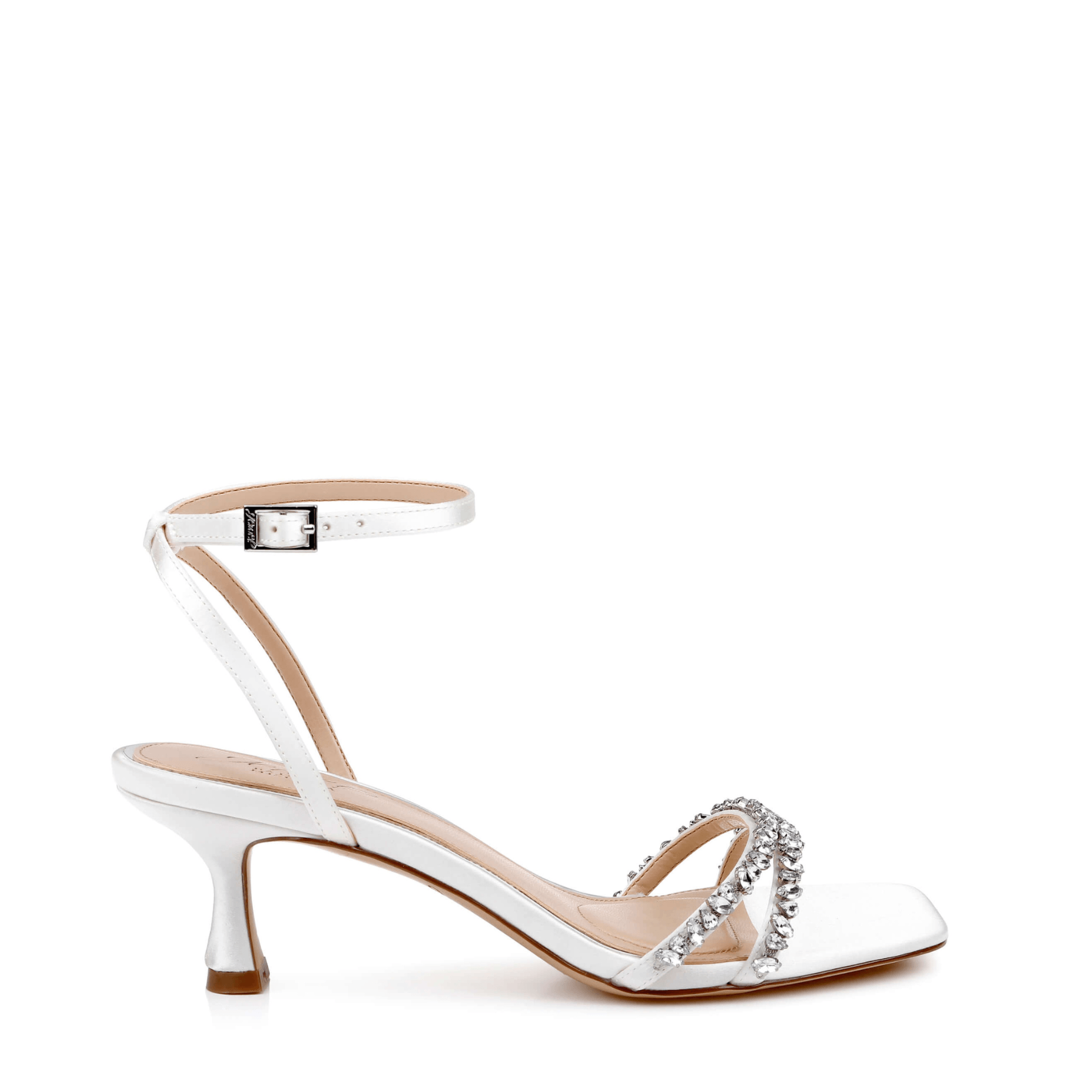 Buy Nayla - Crystal Strap Kitten Heels - Ivory online | The White Collection Australia