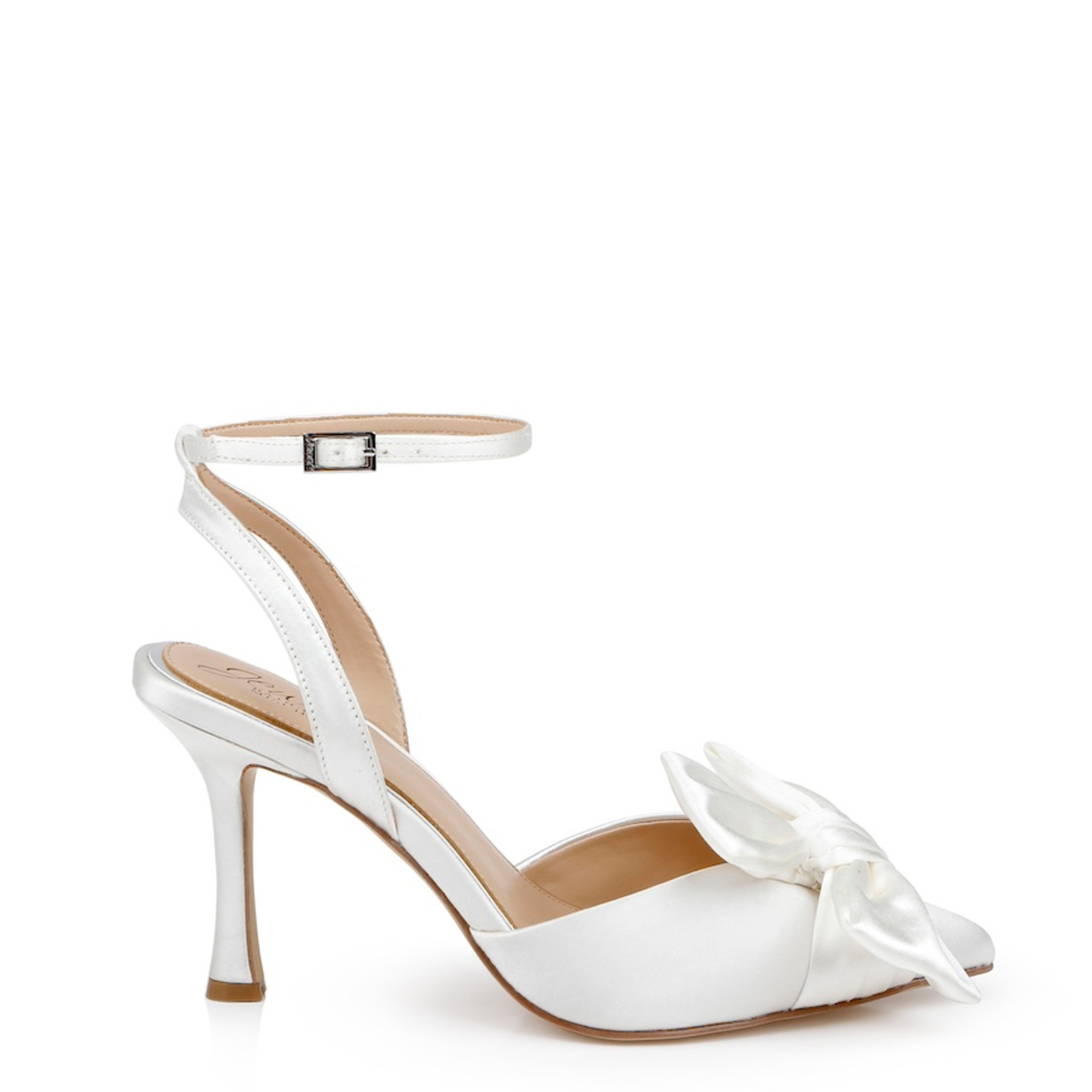 Francine - Pointed Toe Stiletto with Bow - Ivory