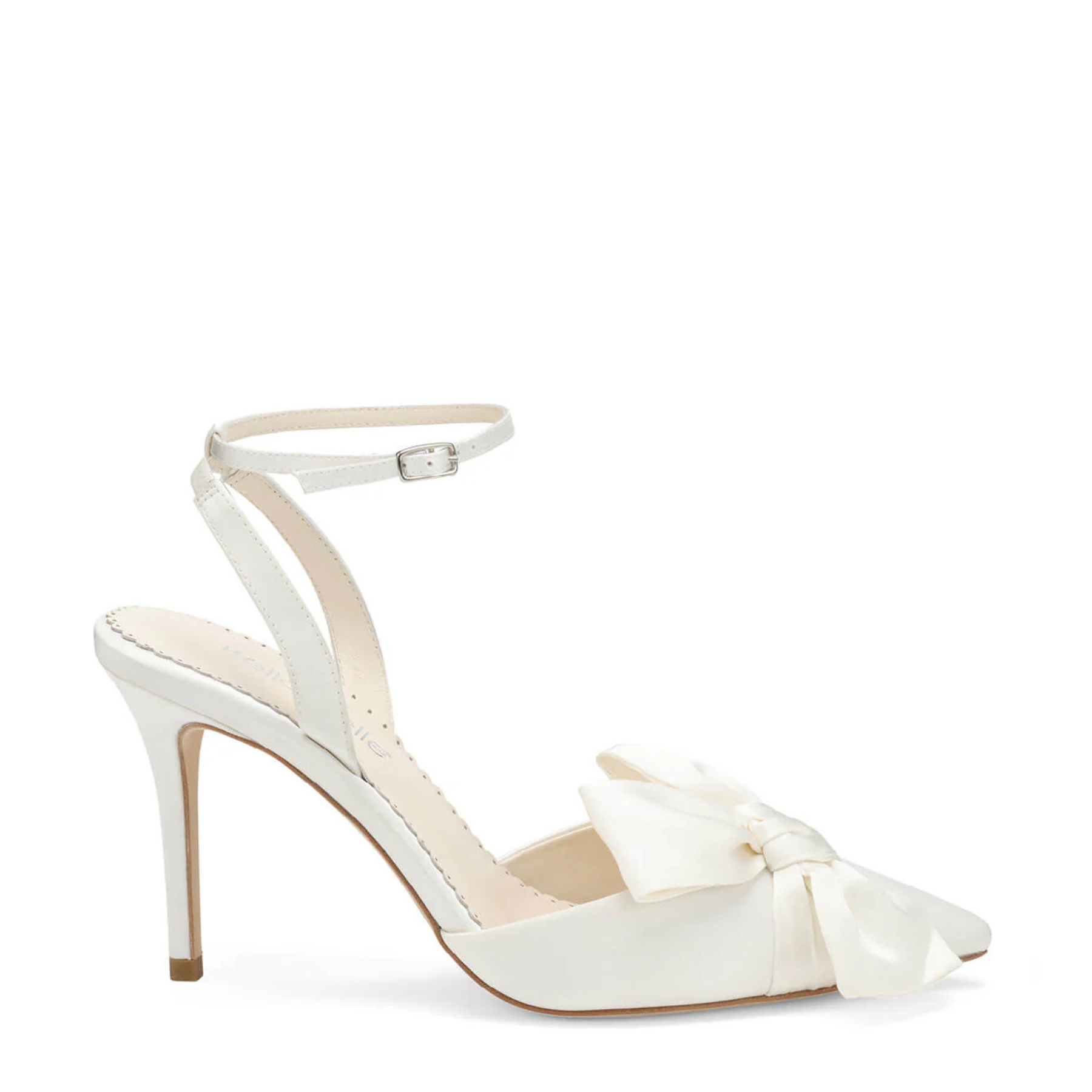 Buy Rhodes - Bow Wedding Heels with Removable Ankle Straps - Ivory online | The White Collection Australia