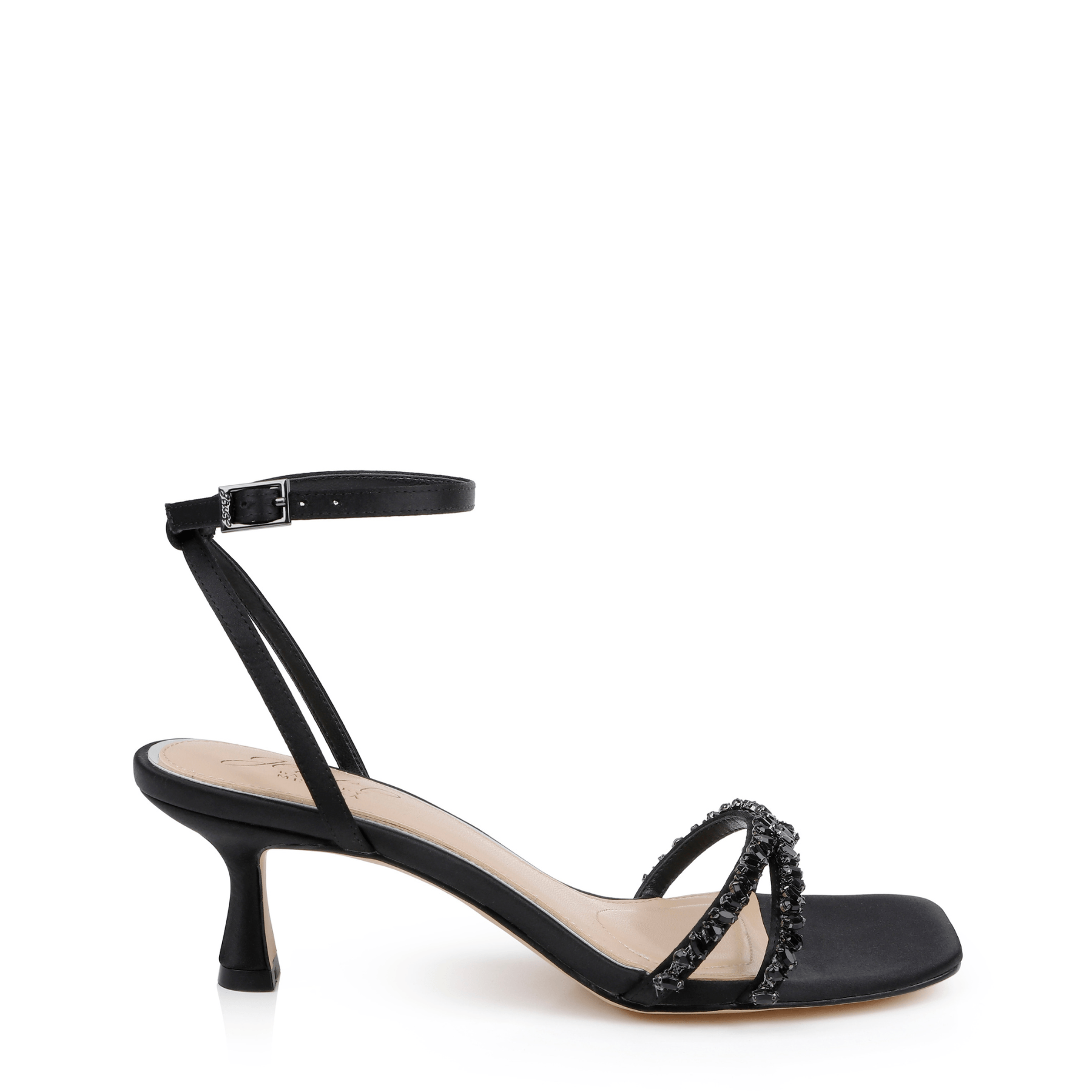 Buy Nayla - Crystal Strap Kitten Heels - Black online | The White Collection Australia