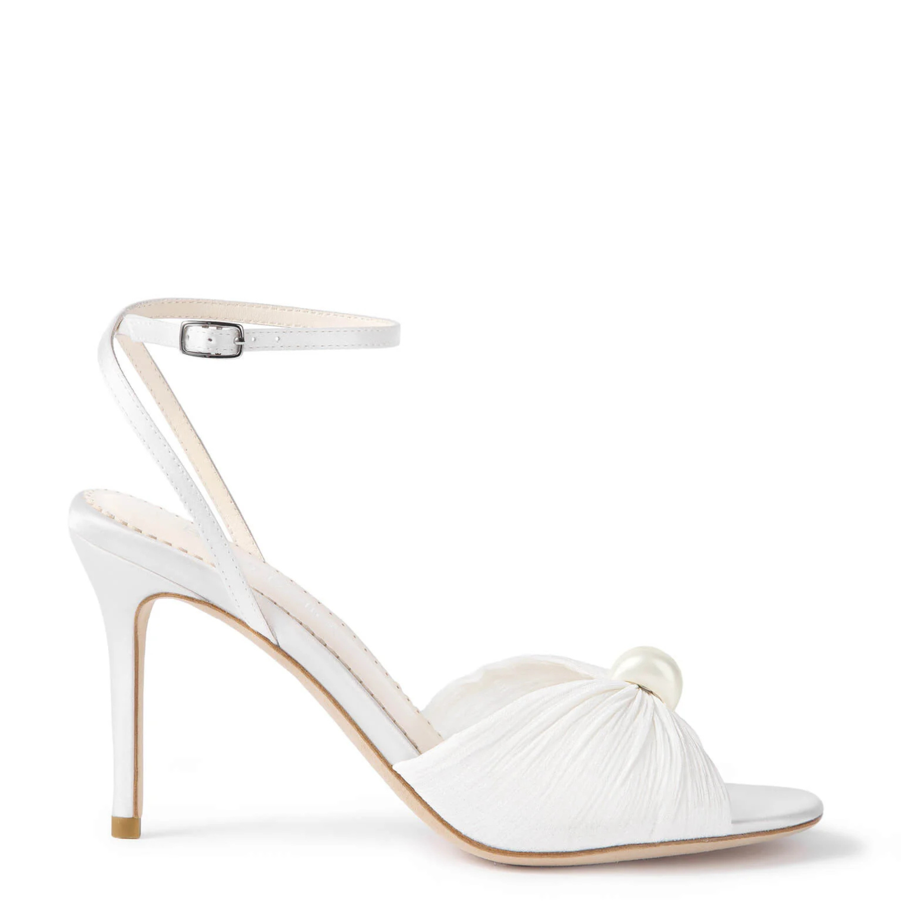 Demi - Pearl Tulle Stiletto Bridal Sandals - Ivory