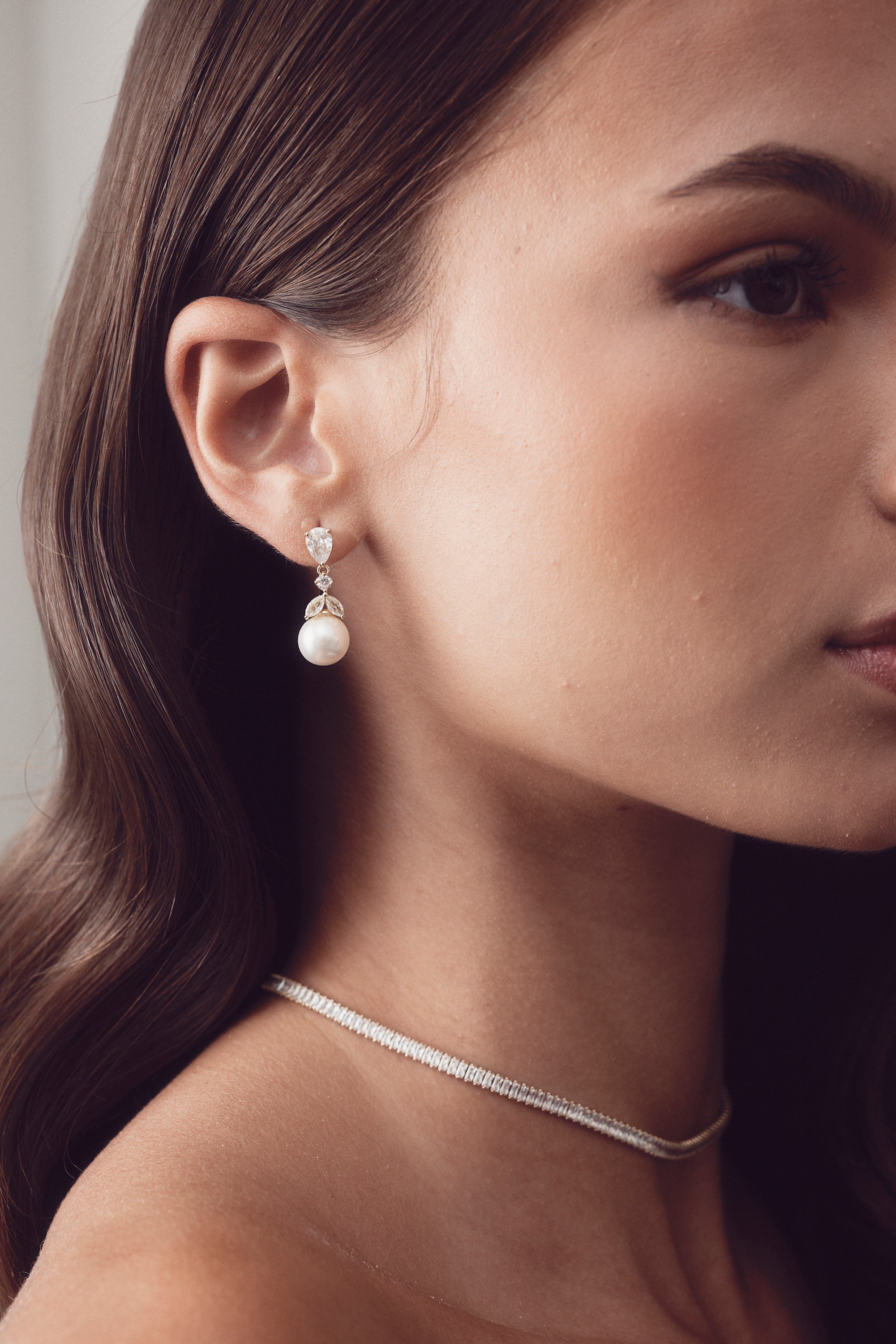 Phoebe - Dainty Pearl Drop Bridal Earrings