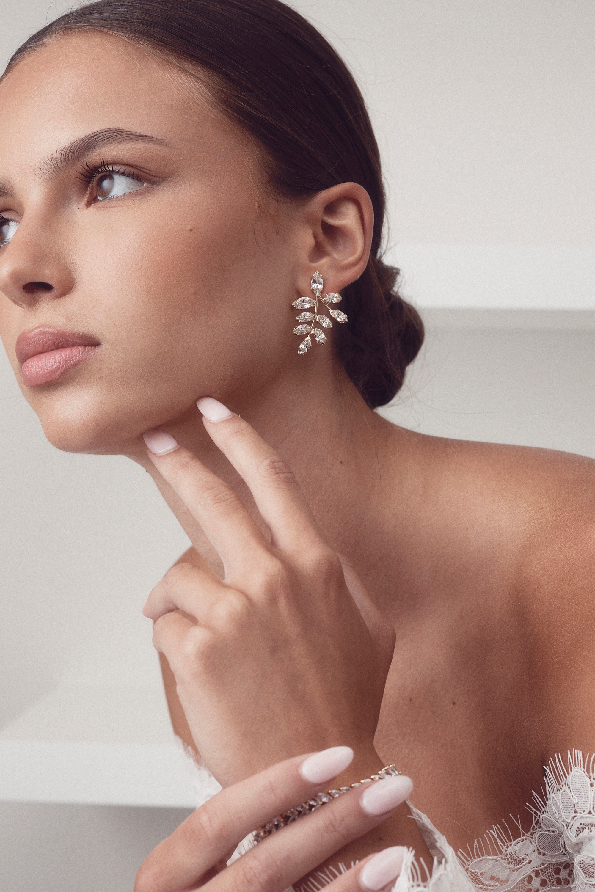 Buy Elizabeth Bower - Eden Mini Cluster Crystal Stud - Gold online | The White Collection Australia