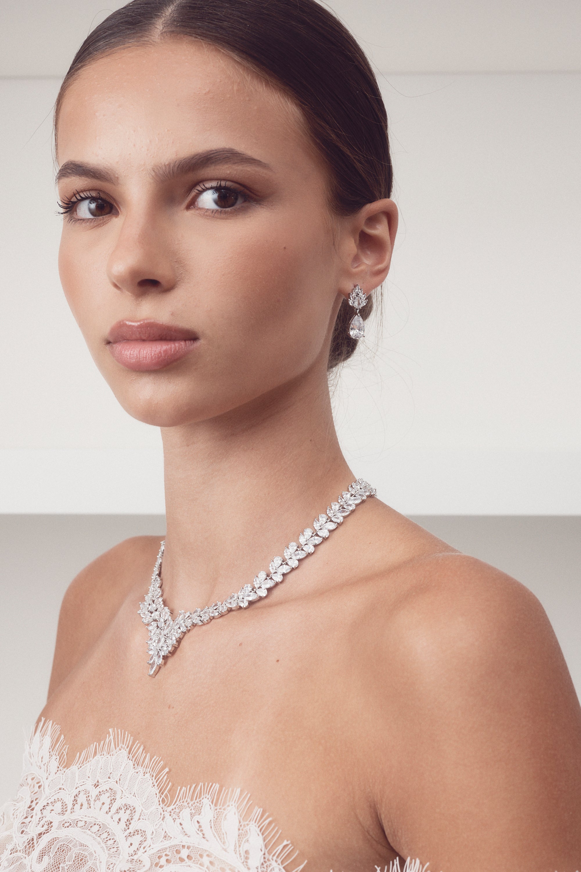 Presley - Sparkling Marquise and Teardrop Crystal Bridal Earrings