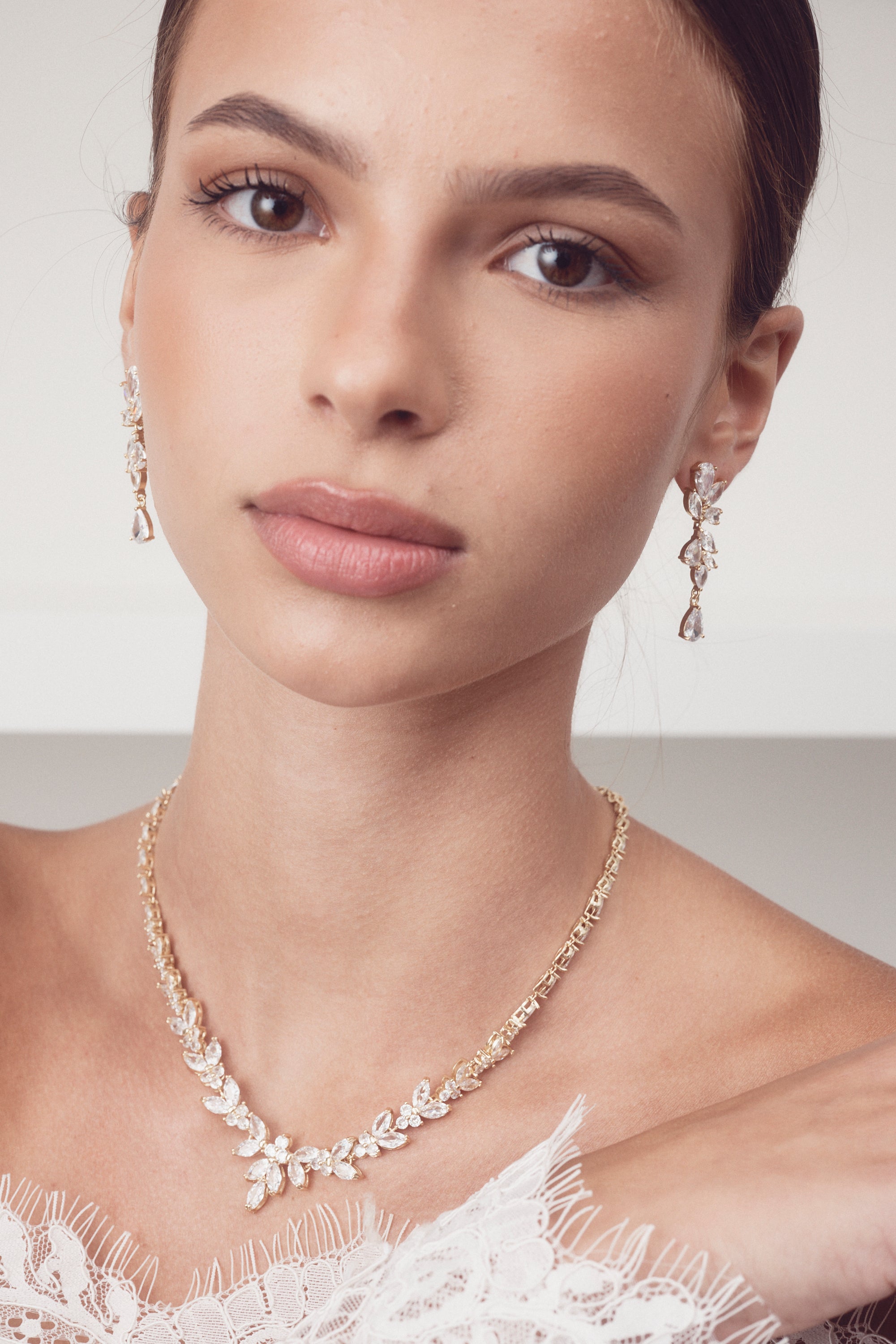 Clara - Crystal Cluster Drop Bridal Earrings