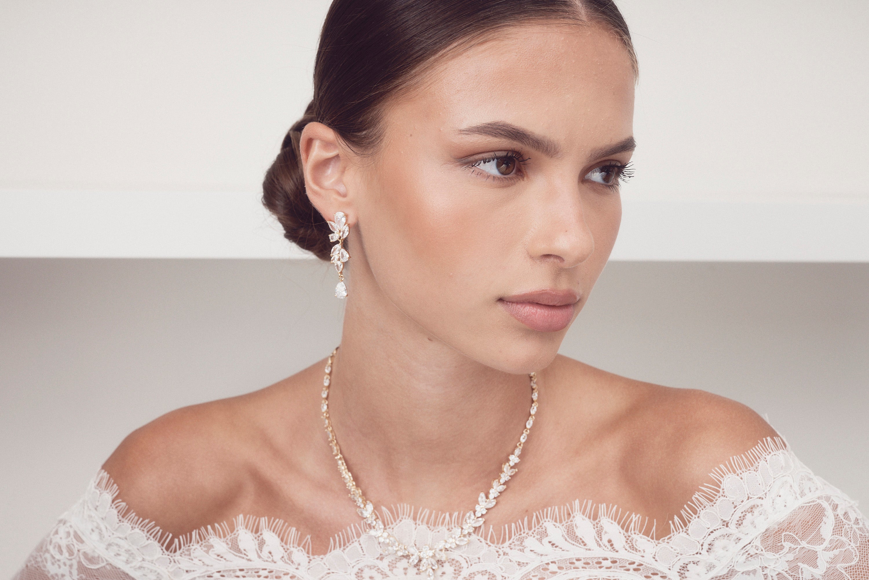 Clara - Crystal Cluster Drop Bridal Earrings