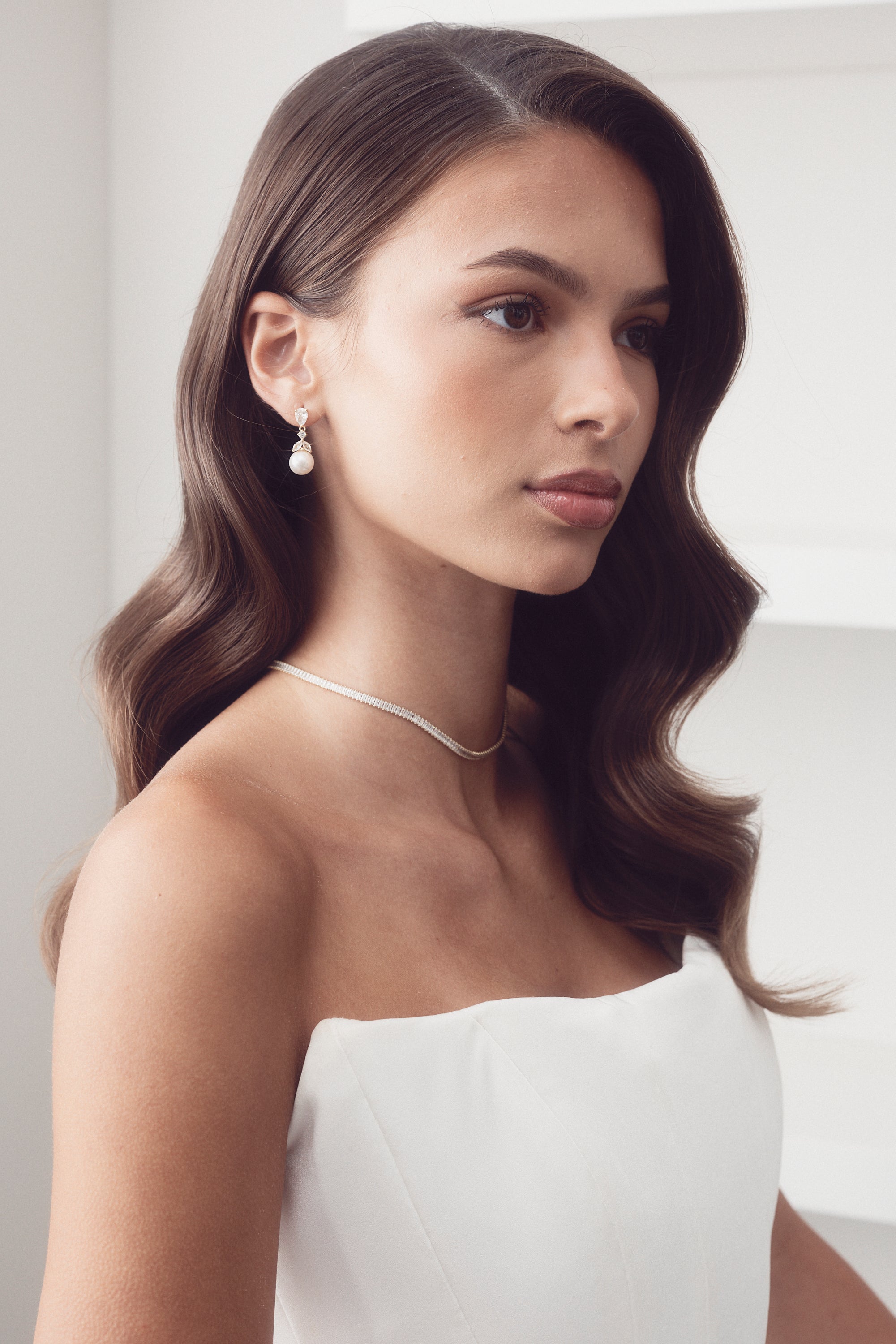Phoebe - Dainty Pearl Drop Bridal Earrings