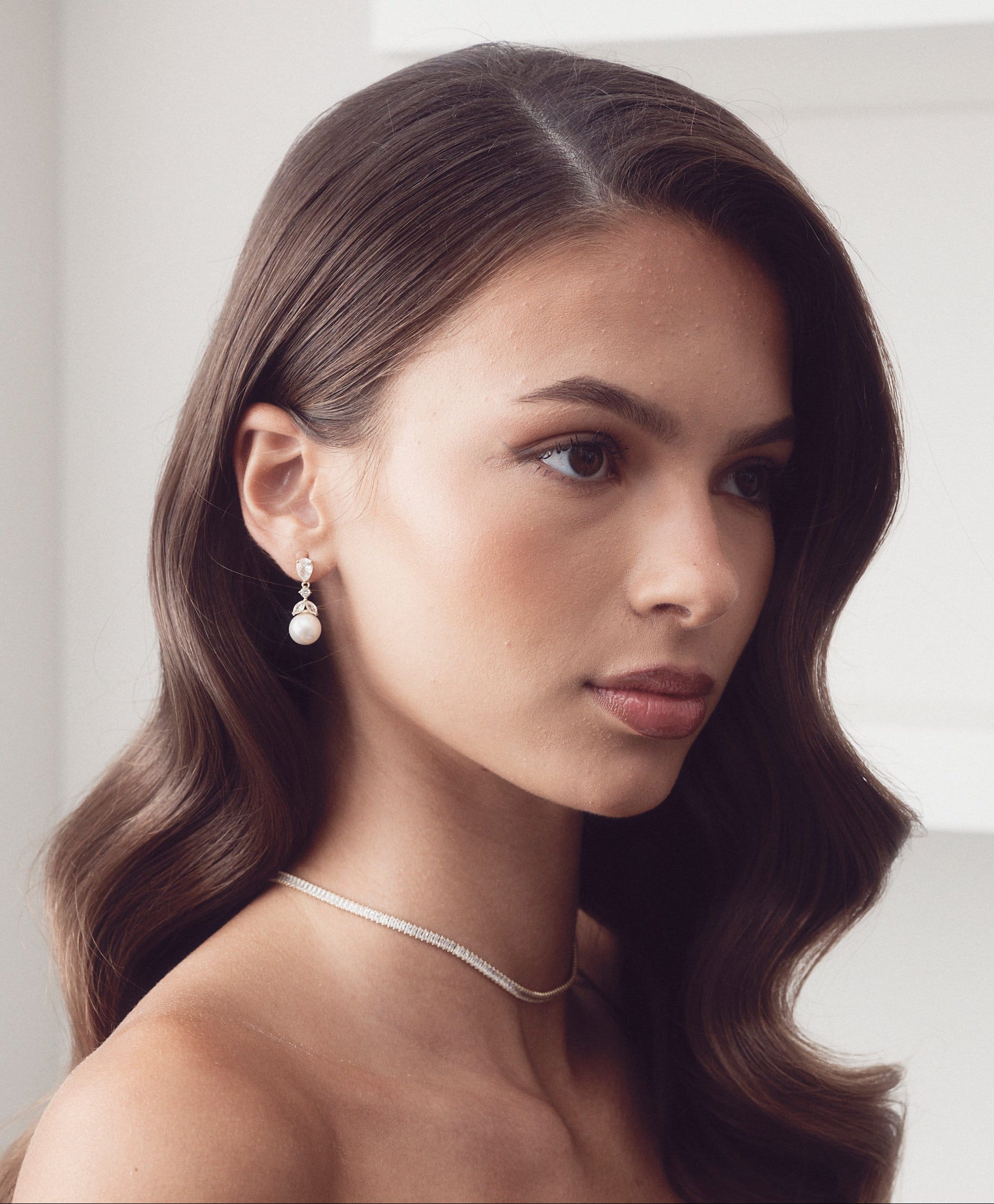 Phoebe - Dainty Pearl Drop Bridal Earrings