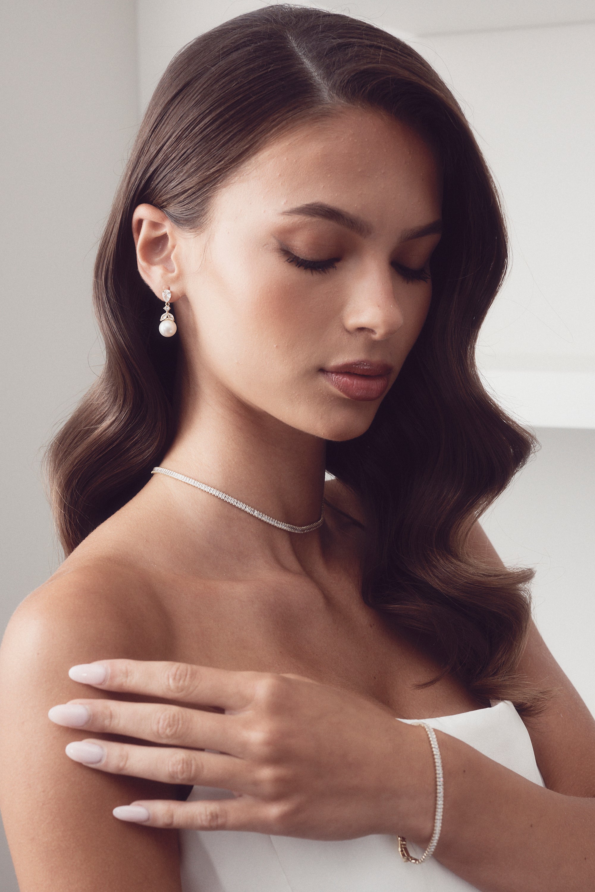 Phoebe - Dainty Pearl Drop Bridal Earrings