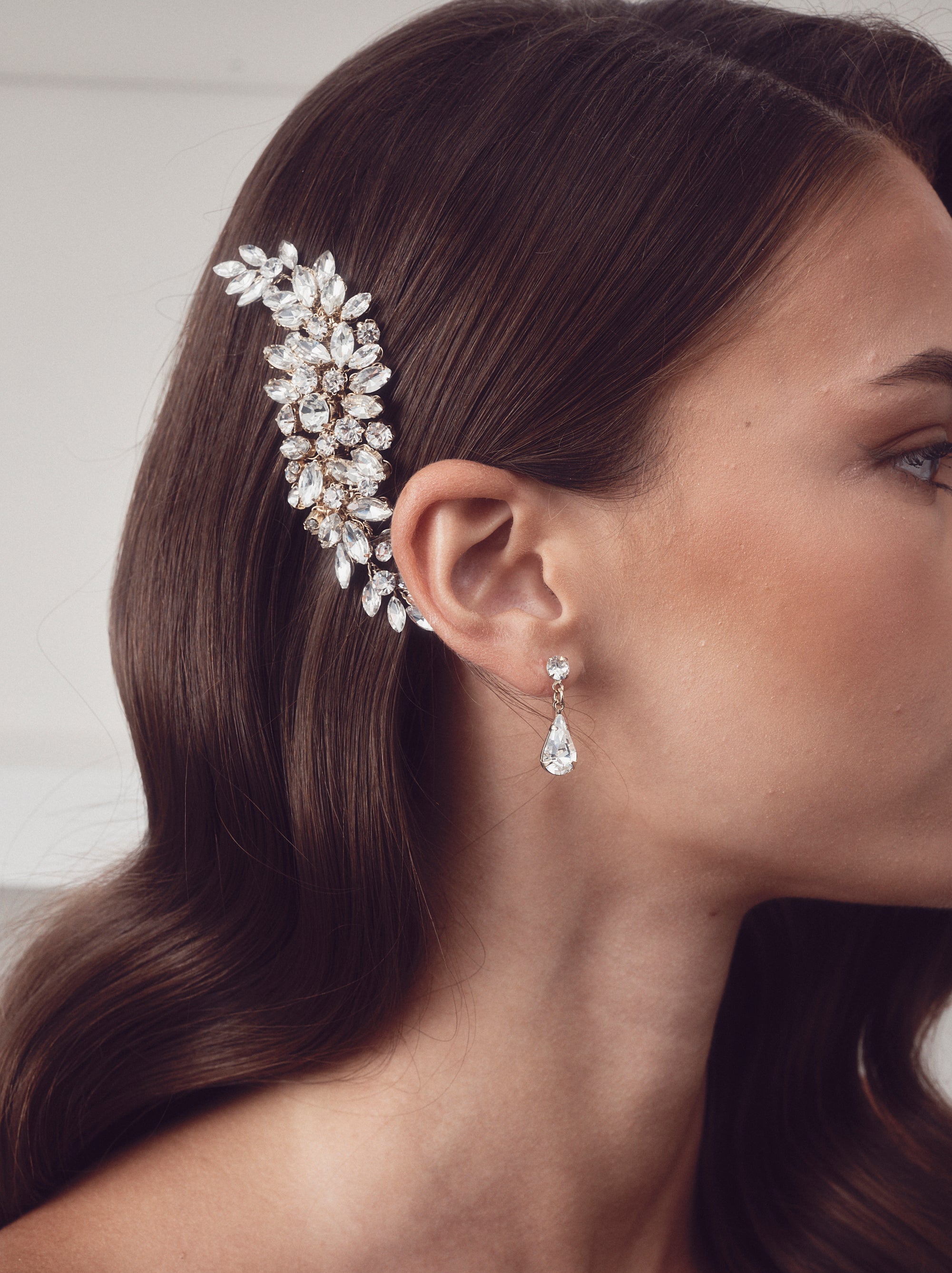Buy Celine - Luxurious Crystal Embellished Bridal Hair Clip online | The White Collection Australia