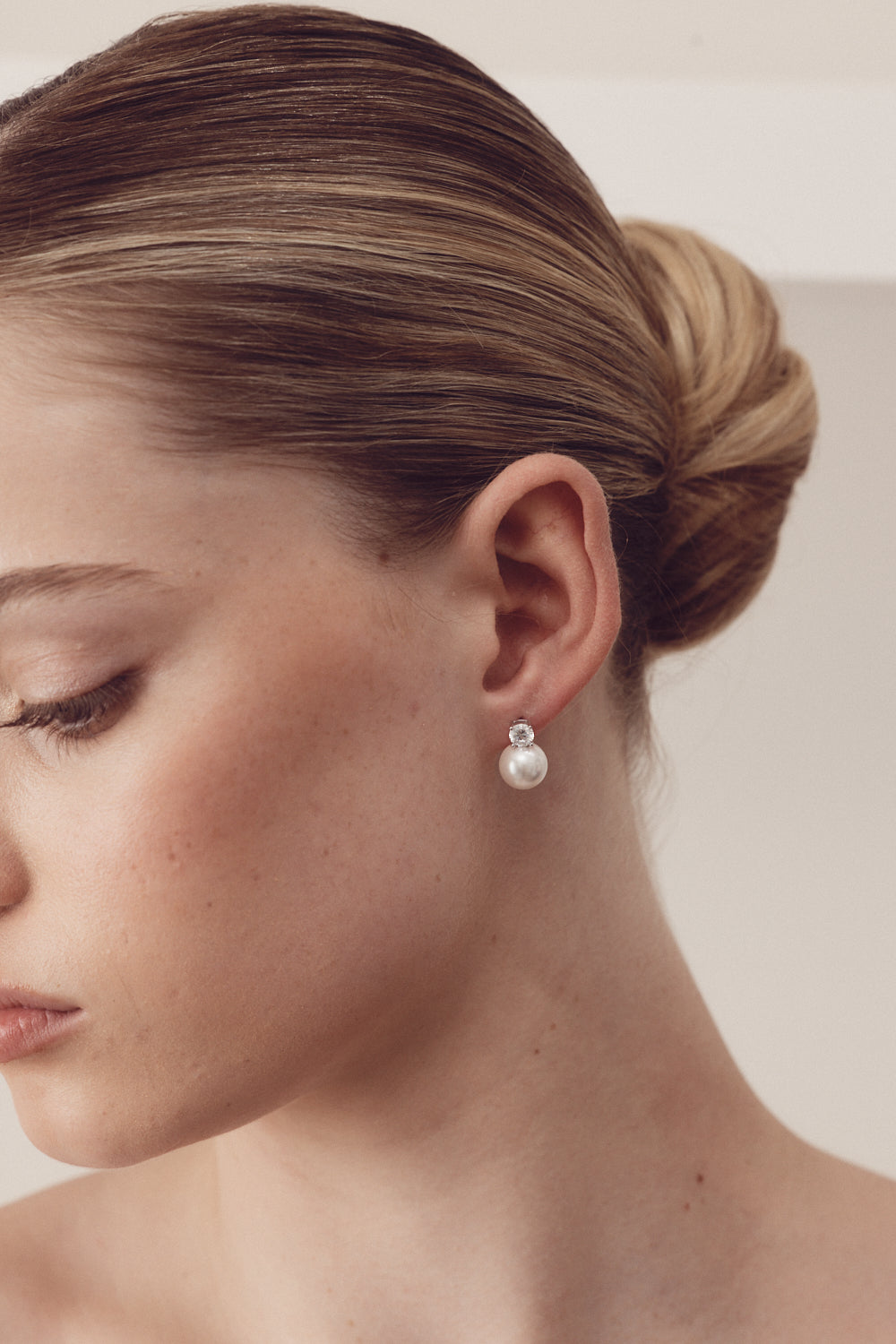 Buy Anne - Pearl and Crystal Bridal Stud Earrings online | The White Collection Australia