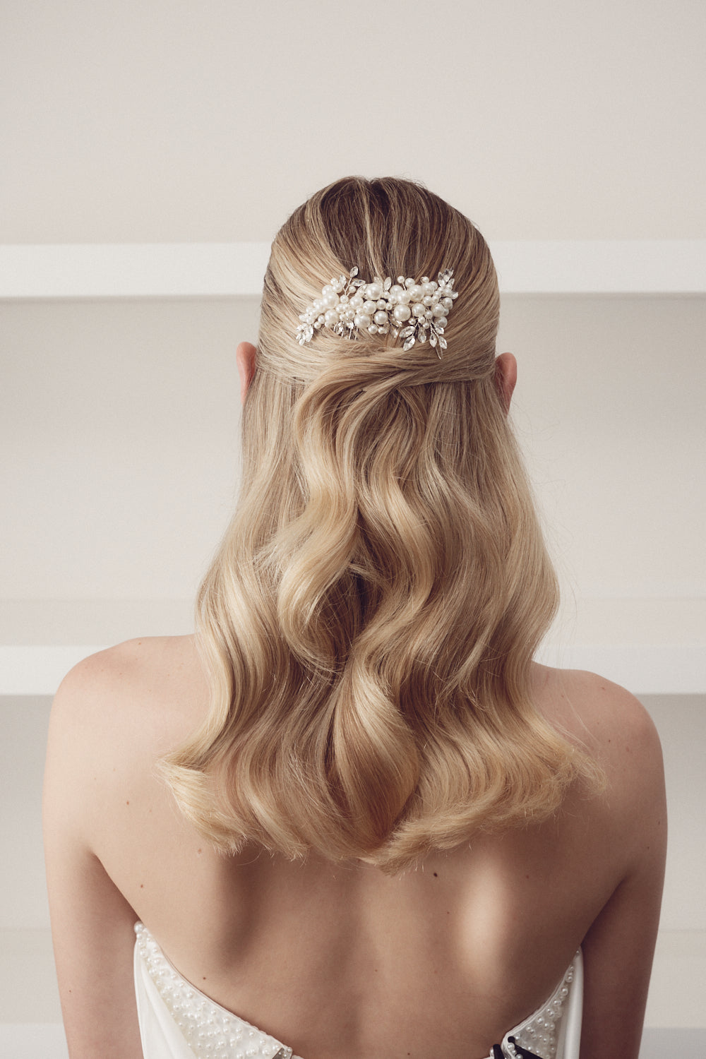 Buy Jacqueline - Pearl and Crystal Cluster Bridal Comb online | The White Collection Australia