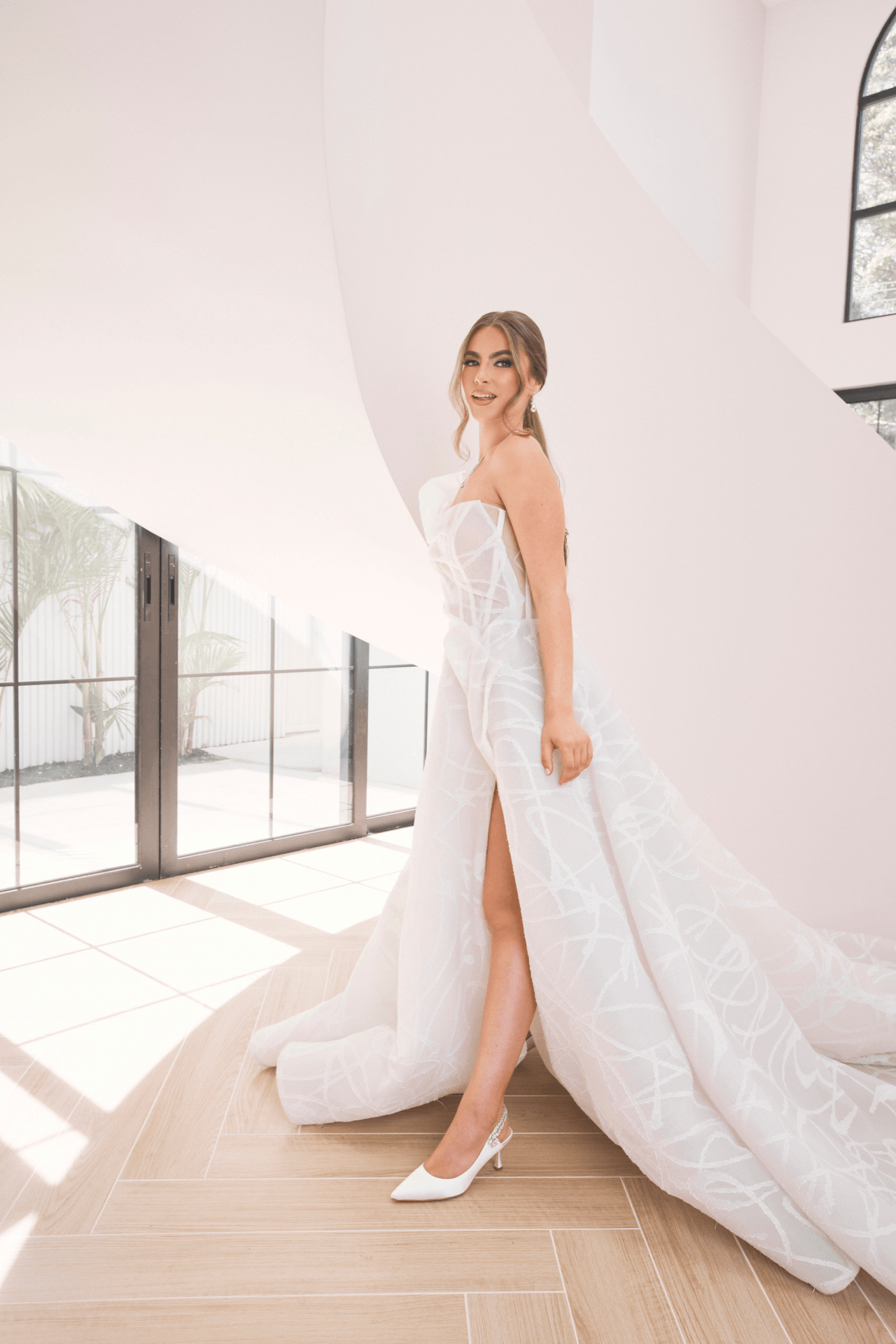Buy Nina - White Crystal Embellished Sling Back Low Bridal Pump online | The White Collection Australia