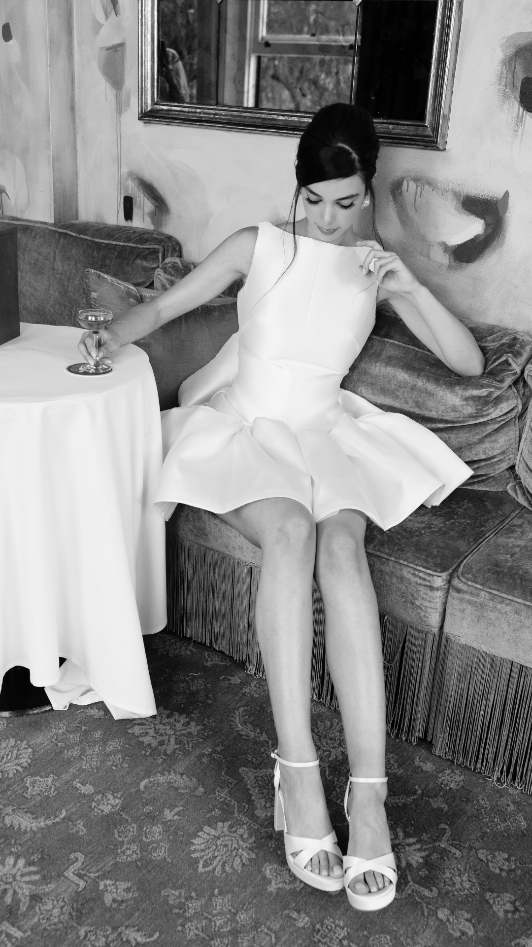 Buy Fern - Cross Over Block Heel Platform - Ivory Silk Satin online | The White Collection Australia