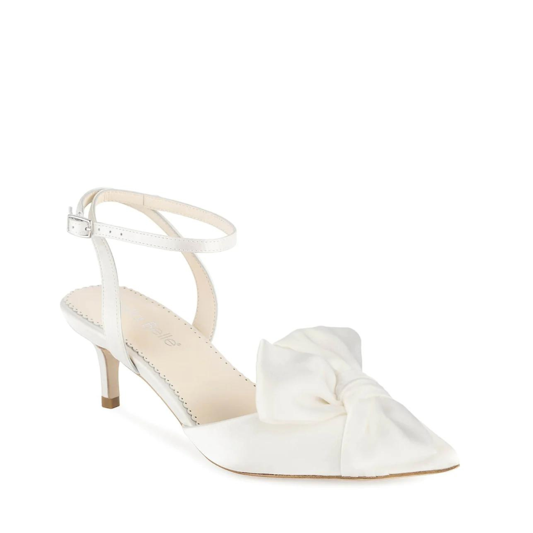 Buy Ryan - Ivory Pointed Toe Kitten Heels with Bow online | The White Collection Australia