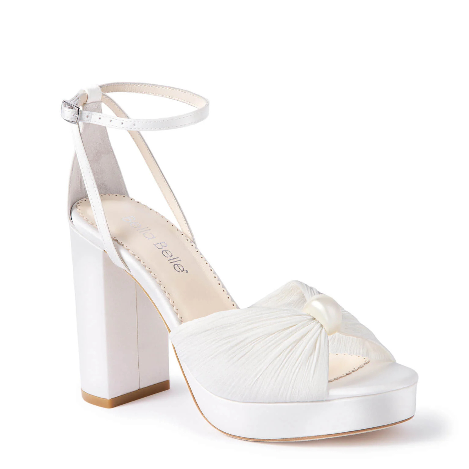 Lexi - Pearl Platform Bridal Heels - Ivory