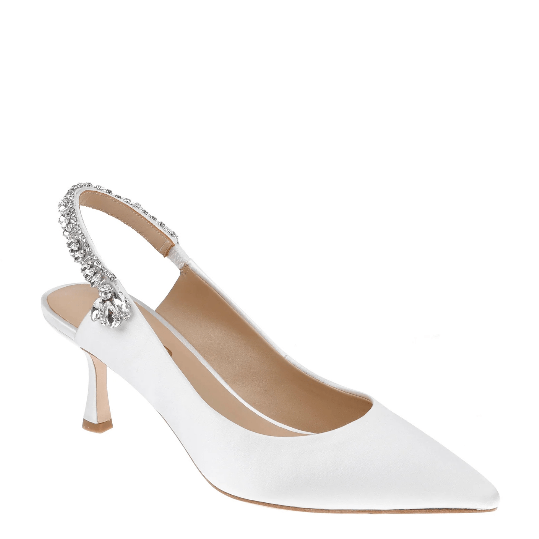 Buy Nina - White Crystal Embellished Sling Back Low Bridal Pump online | The White Collection Australia