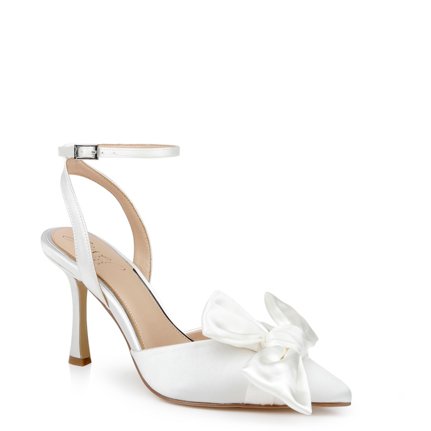 Francine - Pointed Toe Stiletto with Bow - Ivory