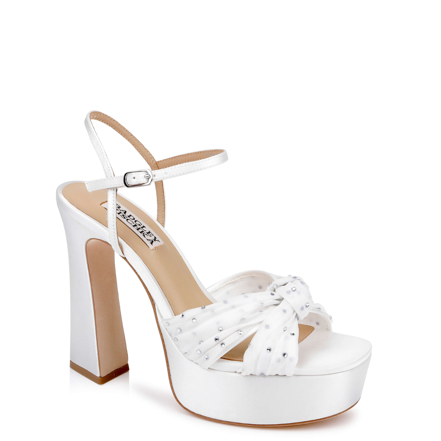 Willabella - Crystal Embellished Platform Sandal - Soft White