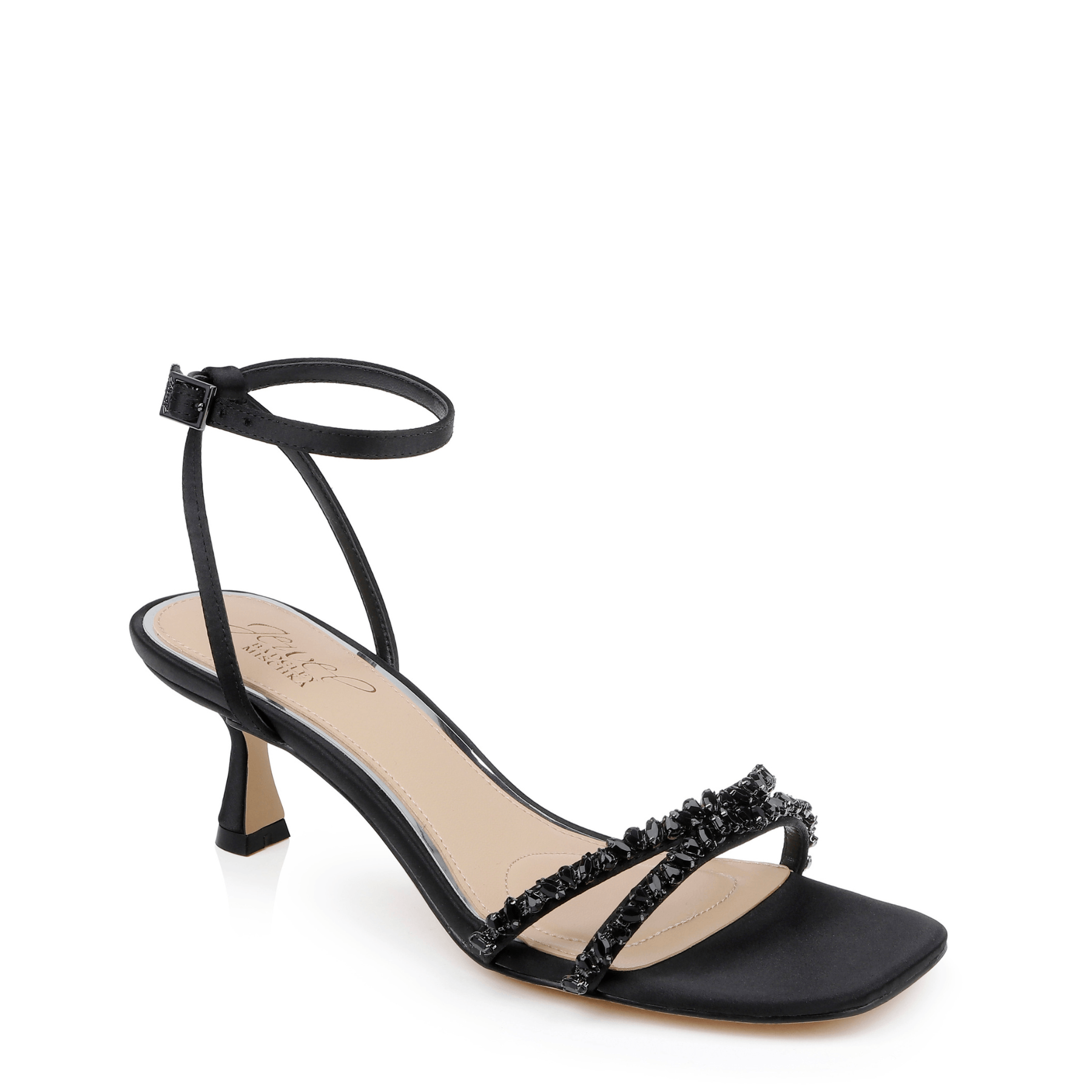 Buy Nayla - Crystal Strap Kitten Heels - Black online | The White Collection Australia