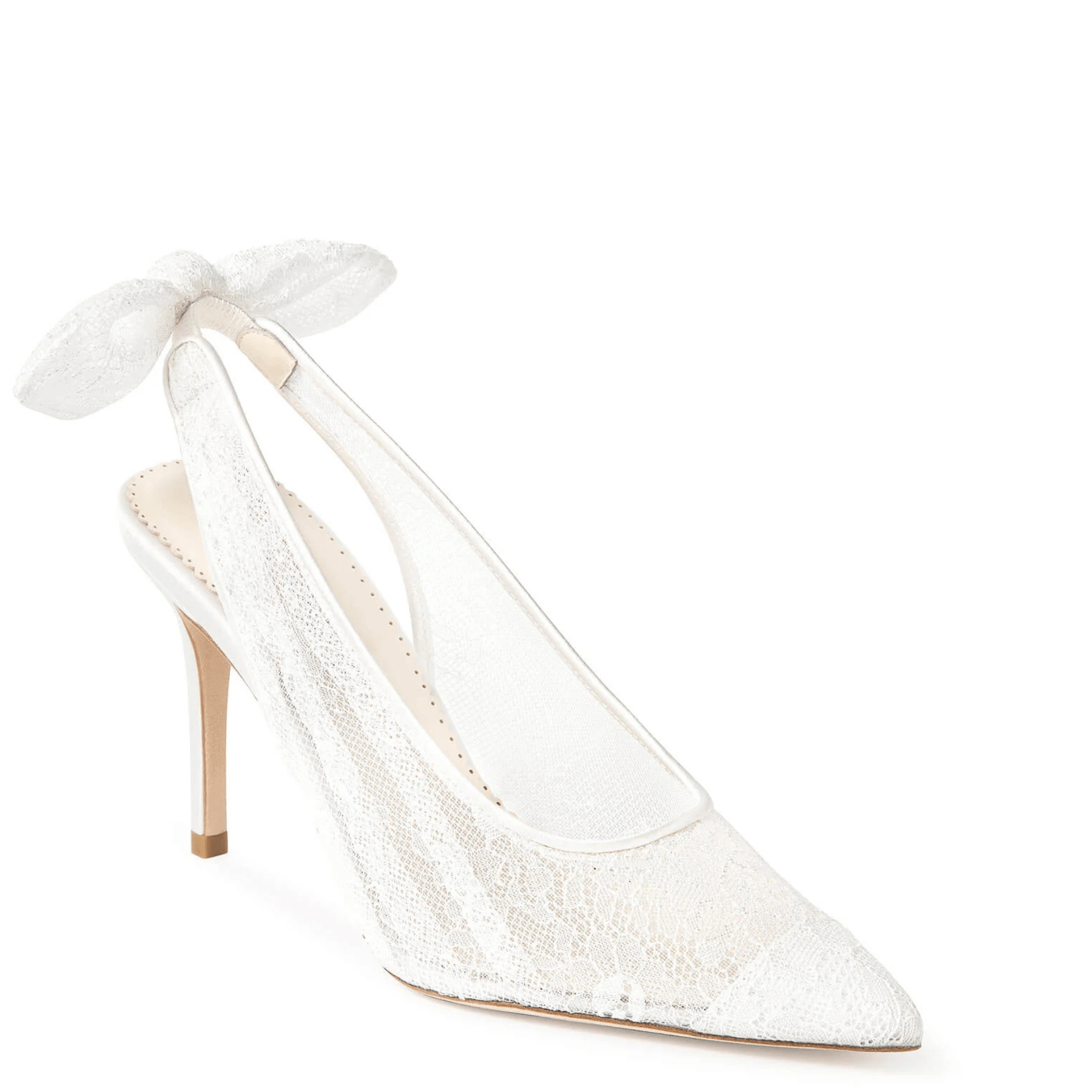 Buy Monroe - Lace Slingback Bridal Stilettos - Ivory online | The White Collection Australia
