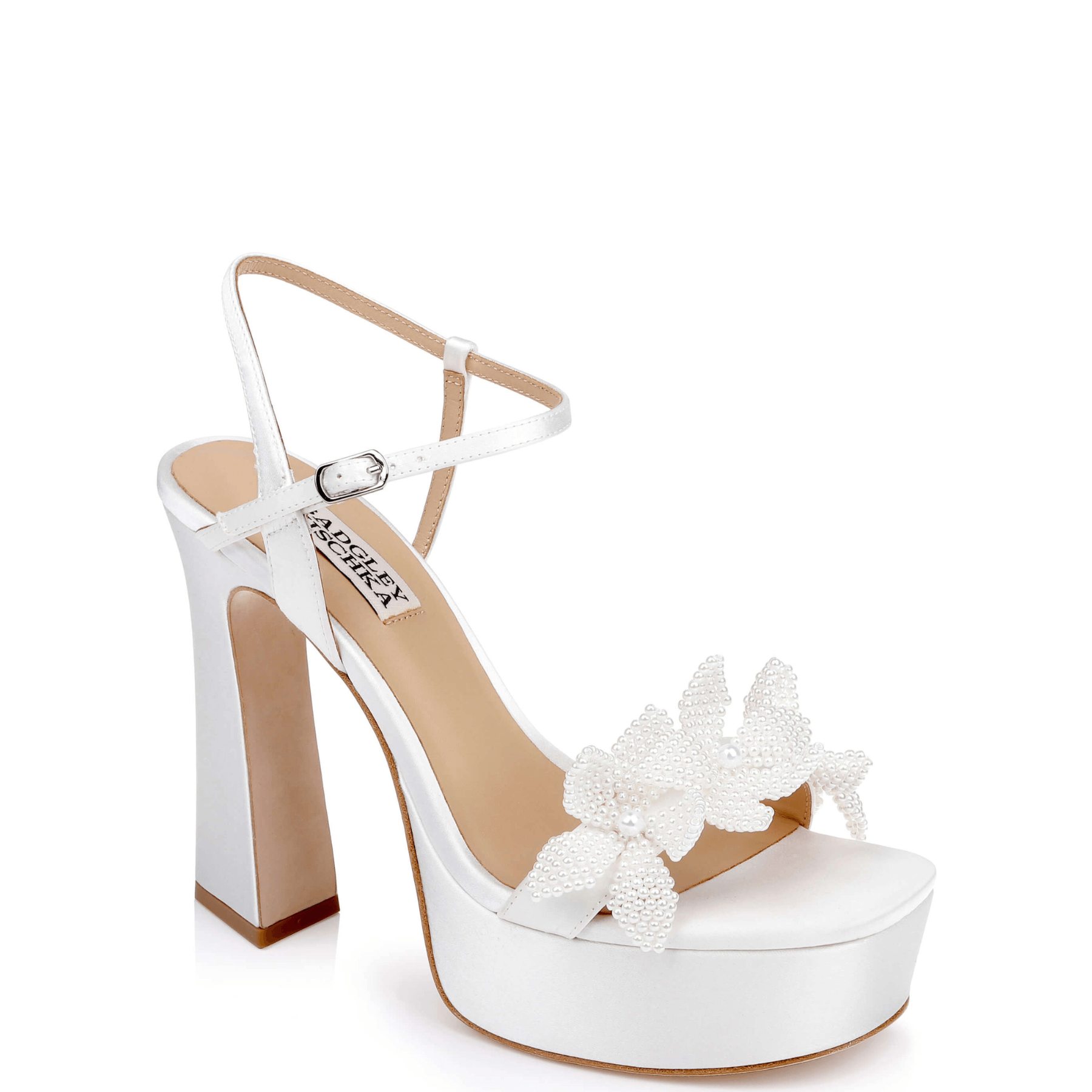 Buy Wicket - Flower Embellished Platform Sandal - Soft White online | The White Collection Australia