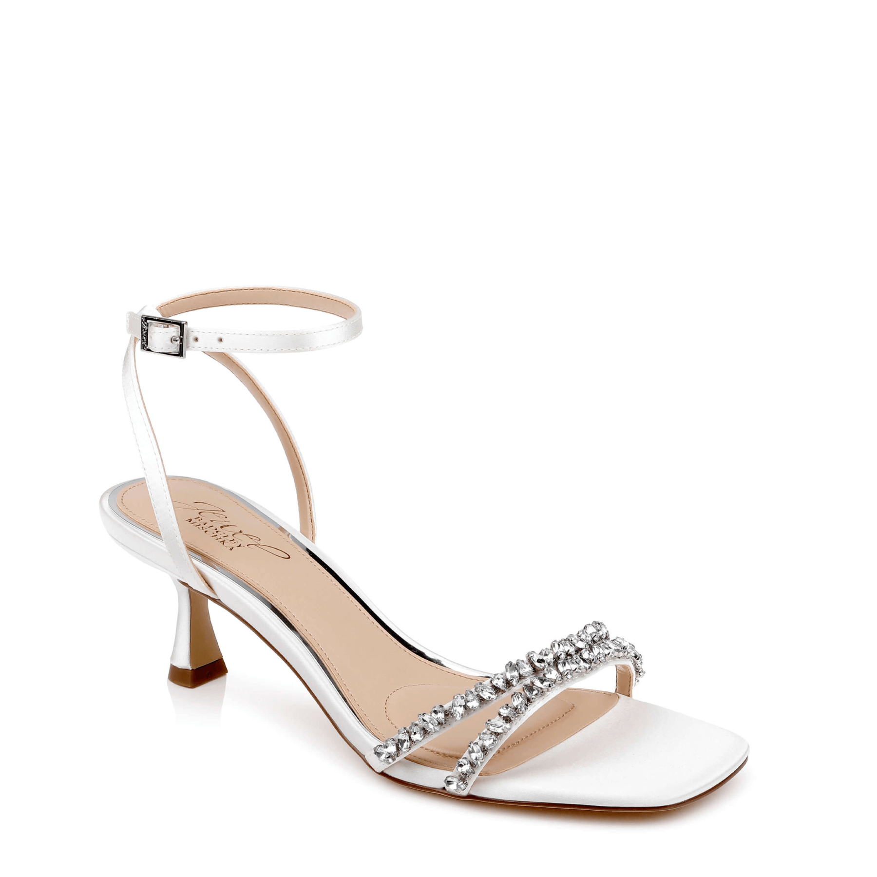 Buy Nayla - Crystal Strap Kitten Heels - Ivory online | The White Collection Australia