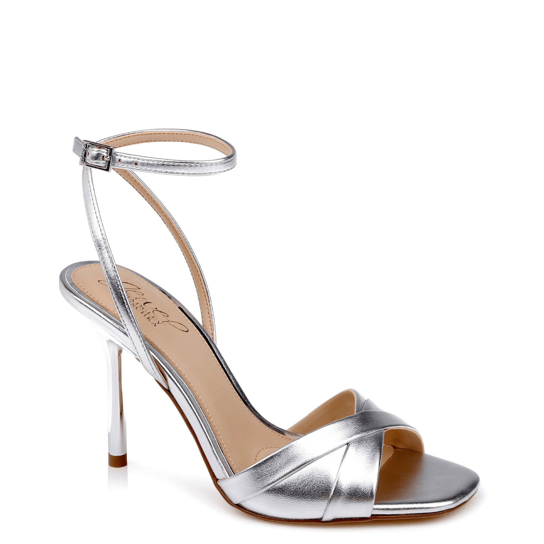 Buy Parisa - Cross Front Stiletto Sandals - Silver online | The White Collection Australia