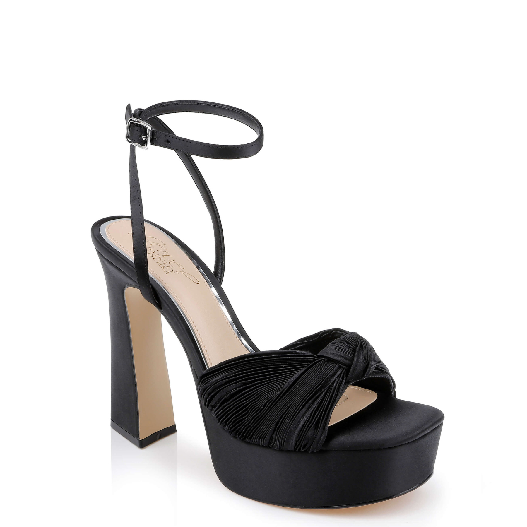 Icelynn - Platform Sandal with Heart-Shaped Buckle - Black