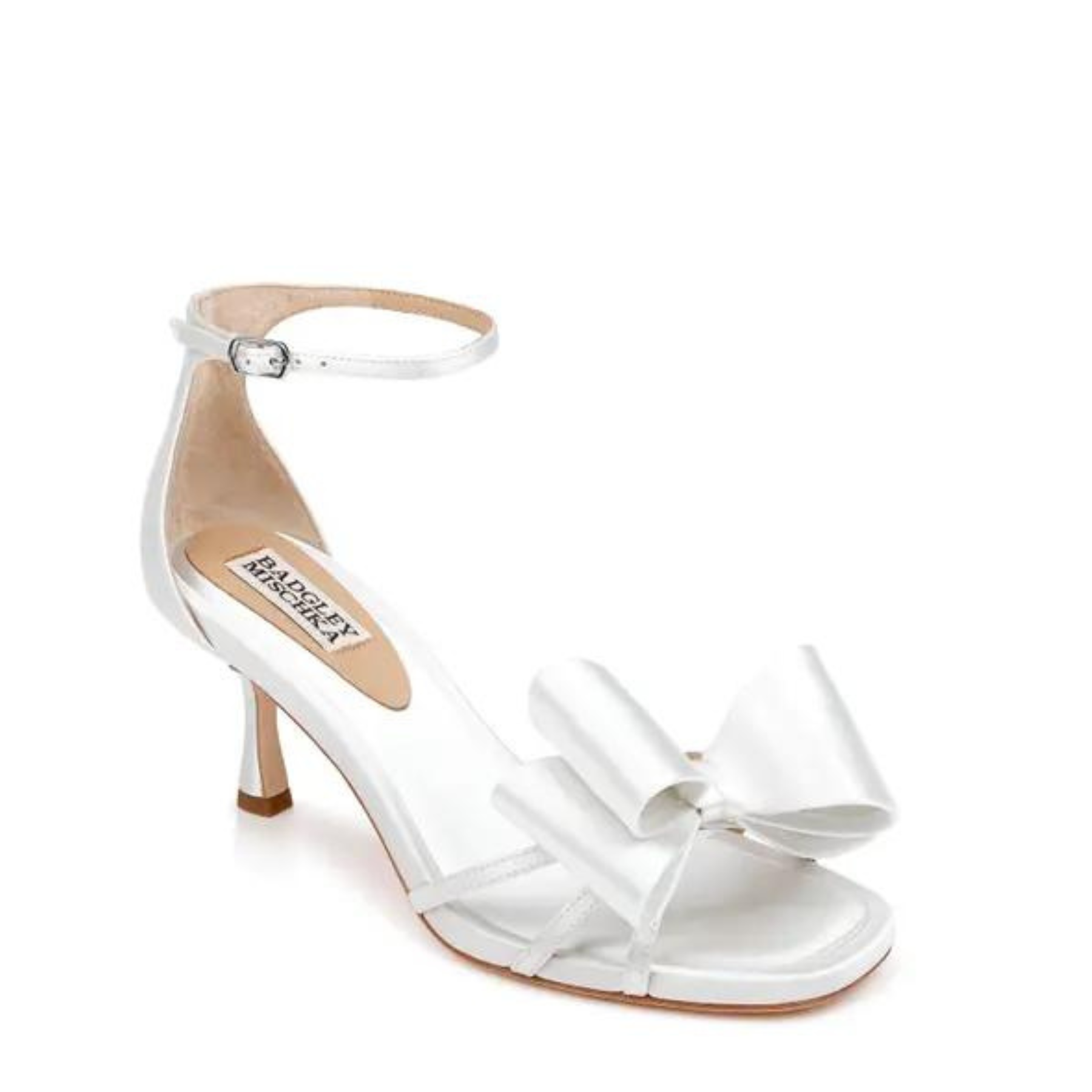 Buy Alysha - Open Toe Kitten Heels with Bow - White online | The White Collection Australia