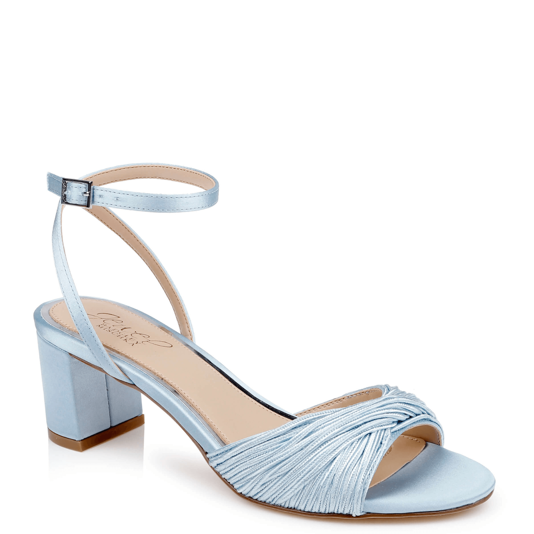 Buy Pretty - Open Toe Strappy Low Block Heel - Sky Blue online | The White Collection Australia