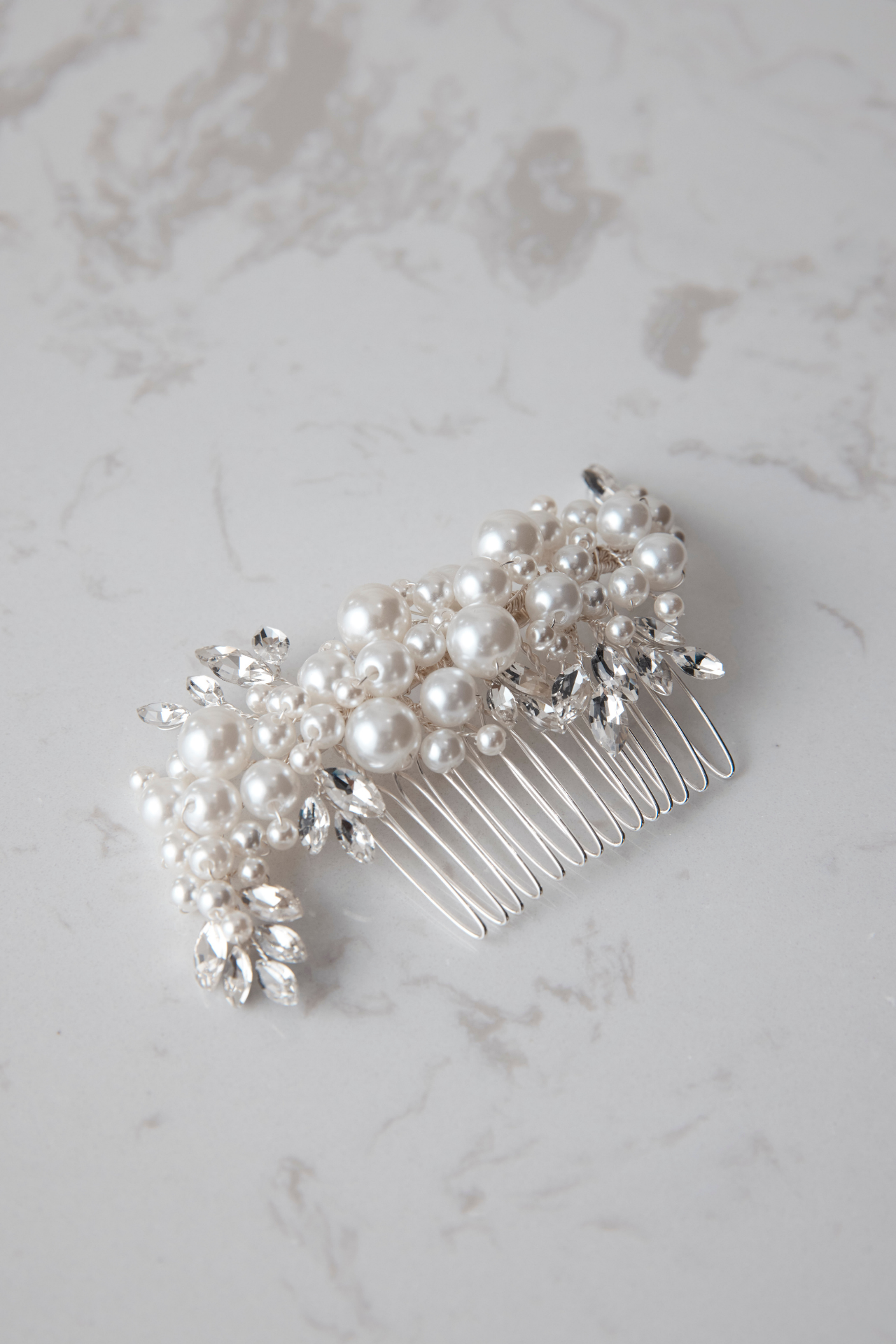 Jacqueline - Pearl and Crystal Cluster Bridal Comb