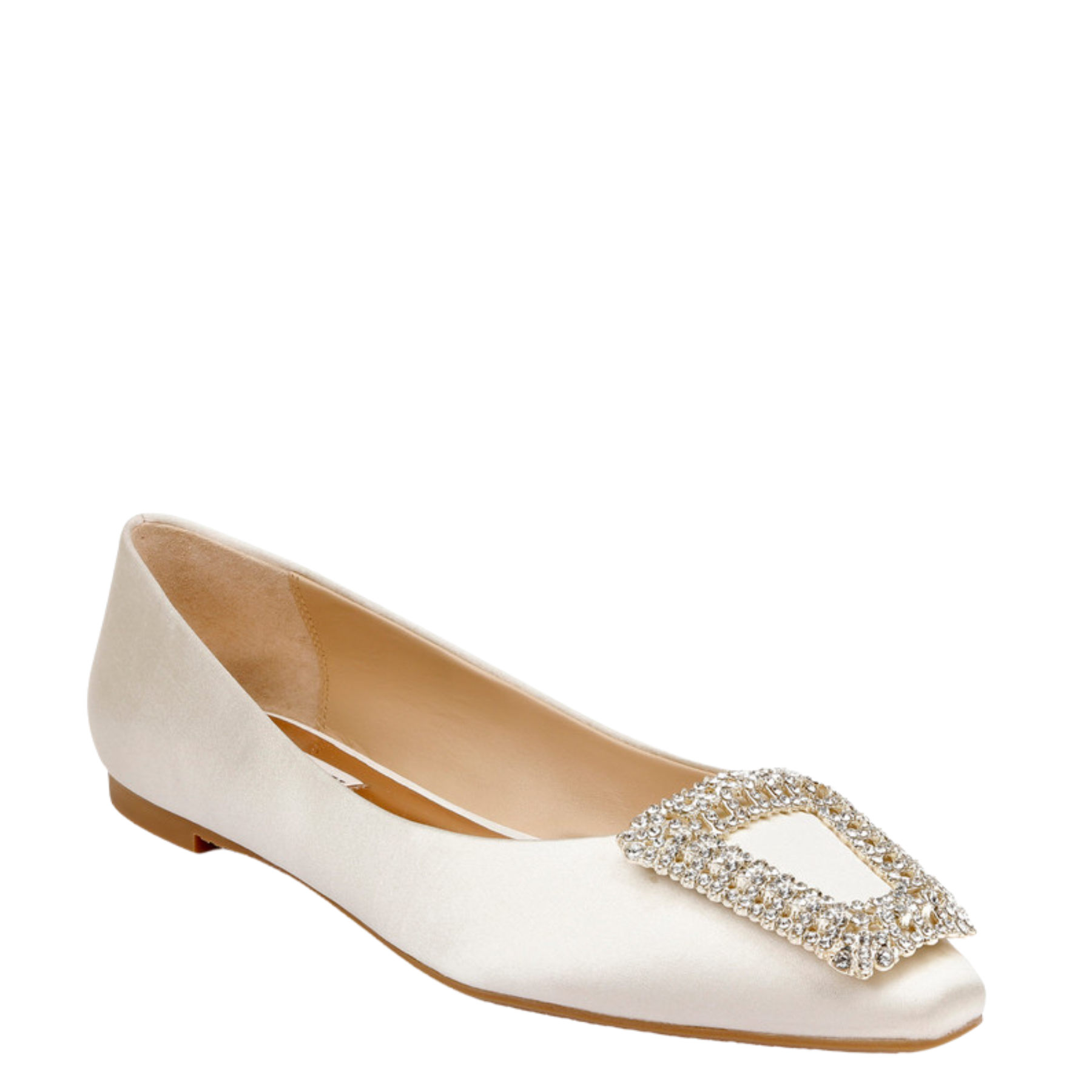 Buy Emerie - Crystal Buckle Flats - Ivory online | The White Collection Australia