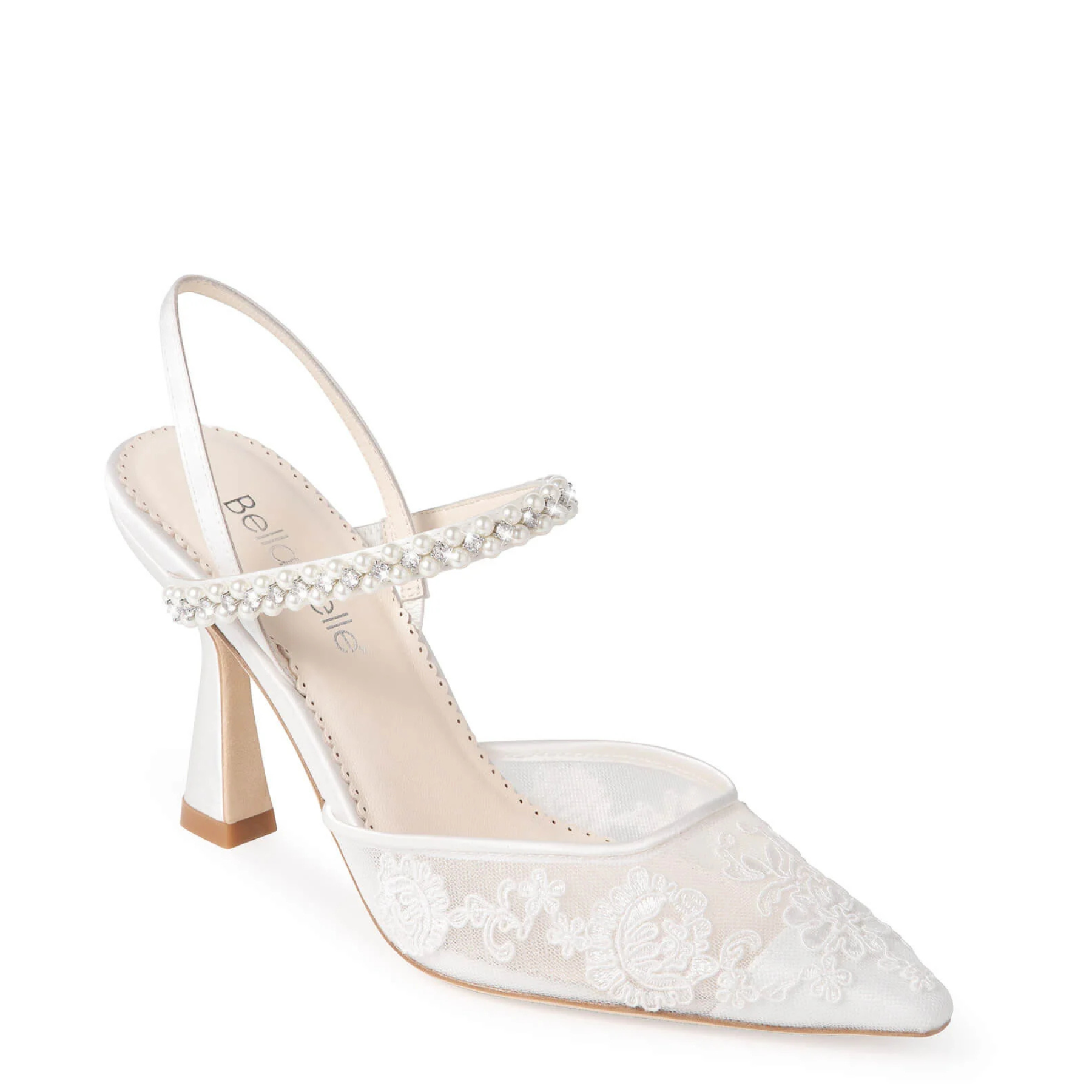 Daniela - Lace Slingback Bridal Heels - Ivory