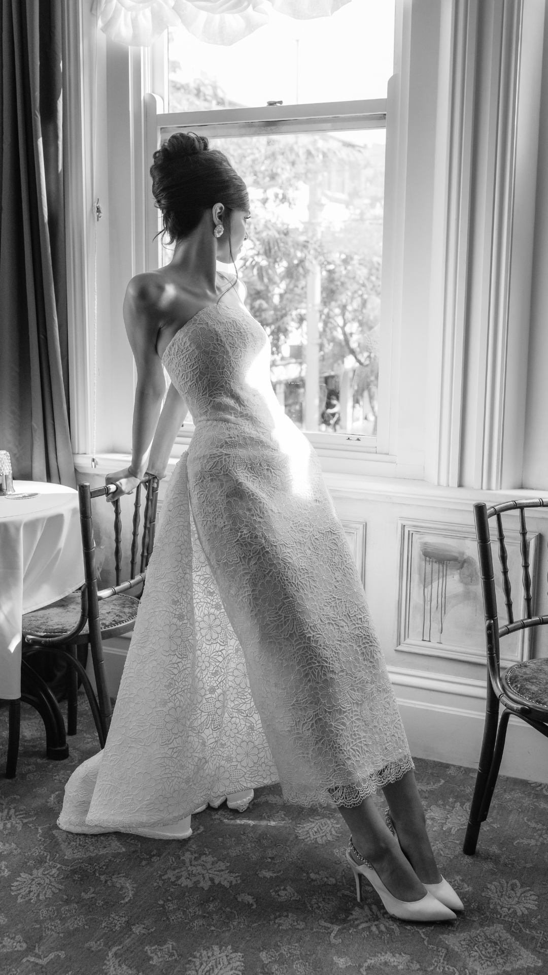 Bonnie Pearl - Pearl & Crystal Embellished Sling Back Bridal Pump - Soft White