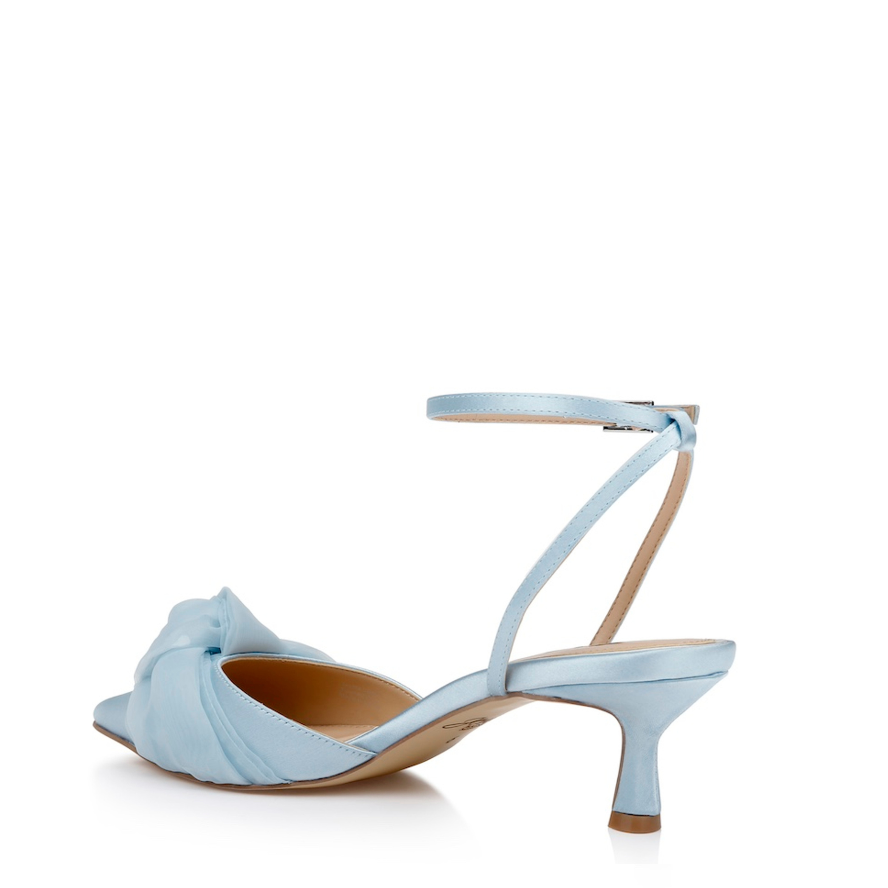 Favor - Pointed Toe Kitten Heels - Sky Blue