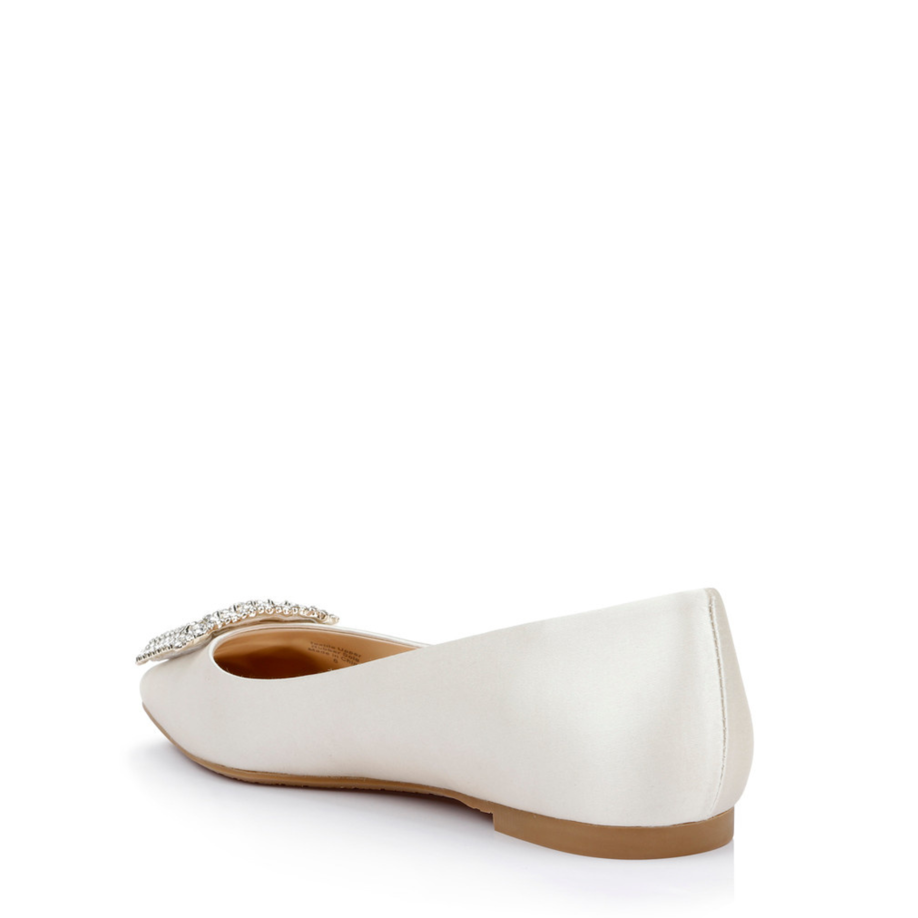 Buy Emerie - Crystal Buckle Flats - Ivory online | The White Collection Australia