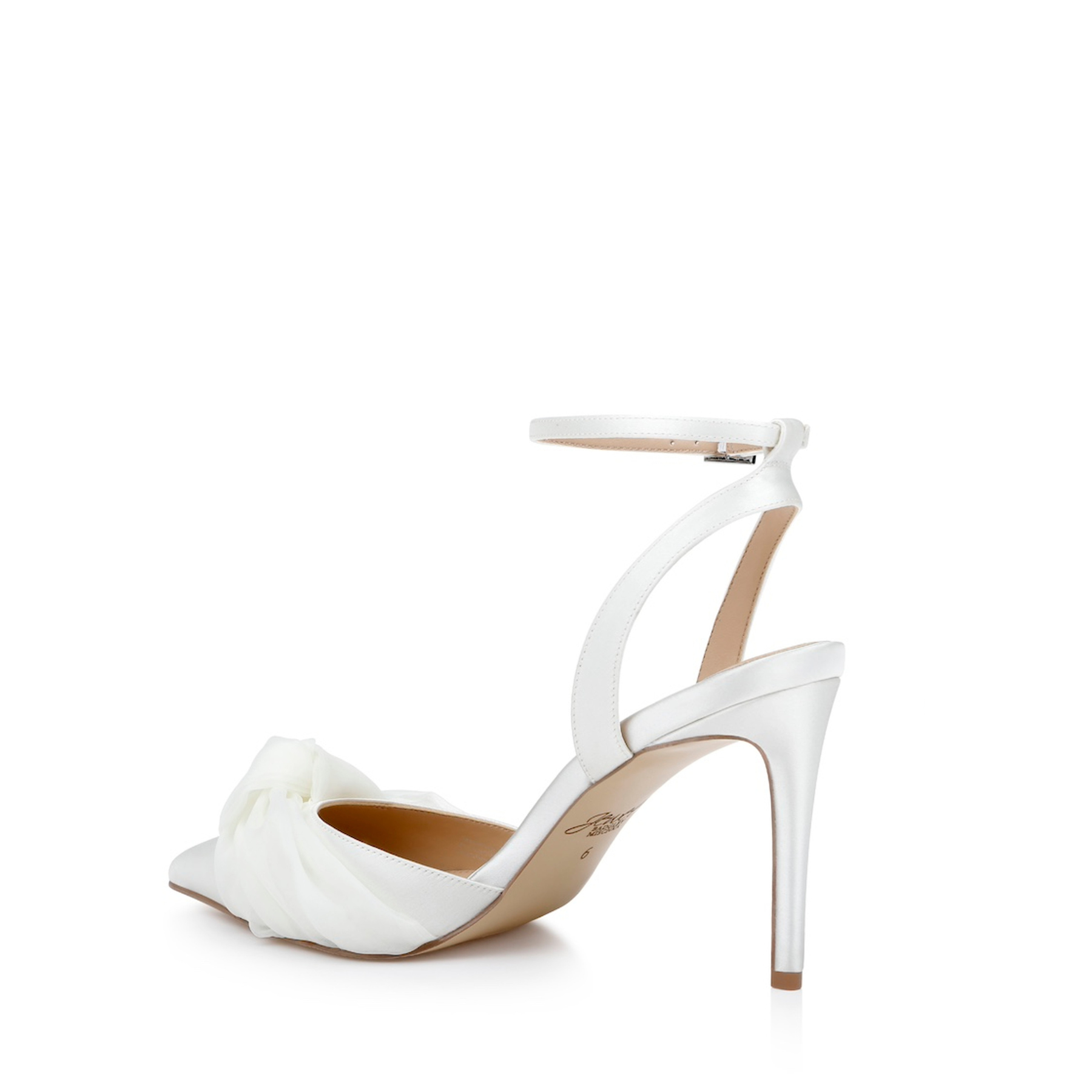 Federica - Pointed Toe Ankle Strap Pumps - Ivory