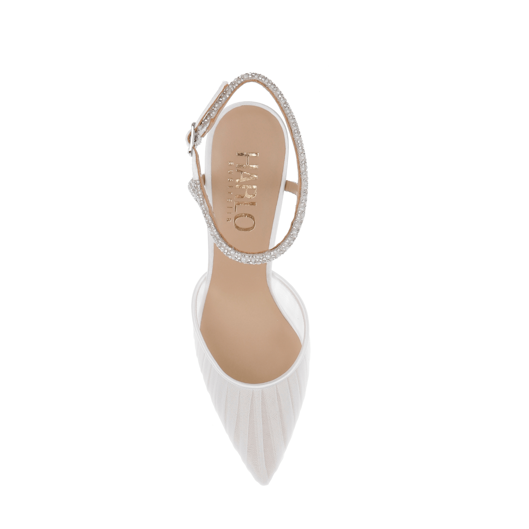 Buy Georgia Pearl - White Tulle Point with Crystal and Pearl Strap online | The White Collection Australia
