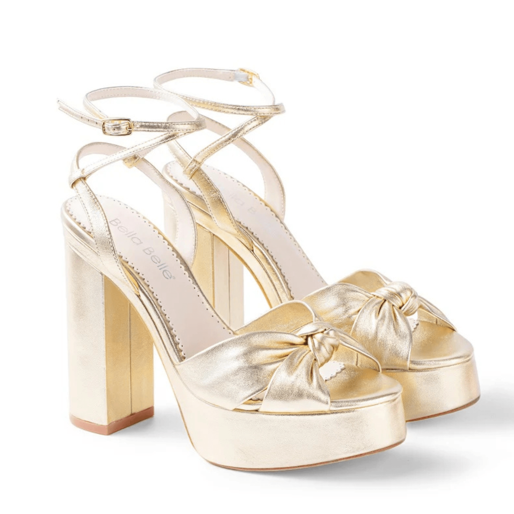 Buy Serafina - Open Toe Platform Bridal Sandals - Gold online | The White Collection Australia