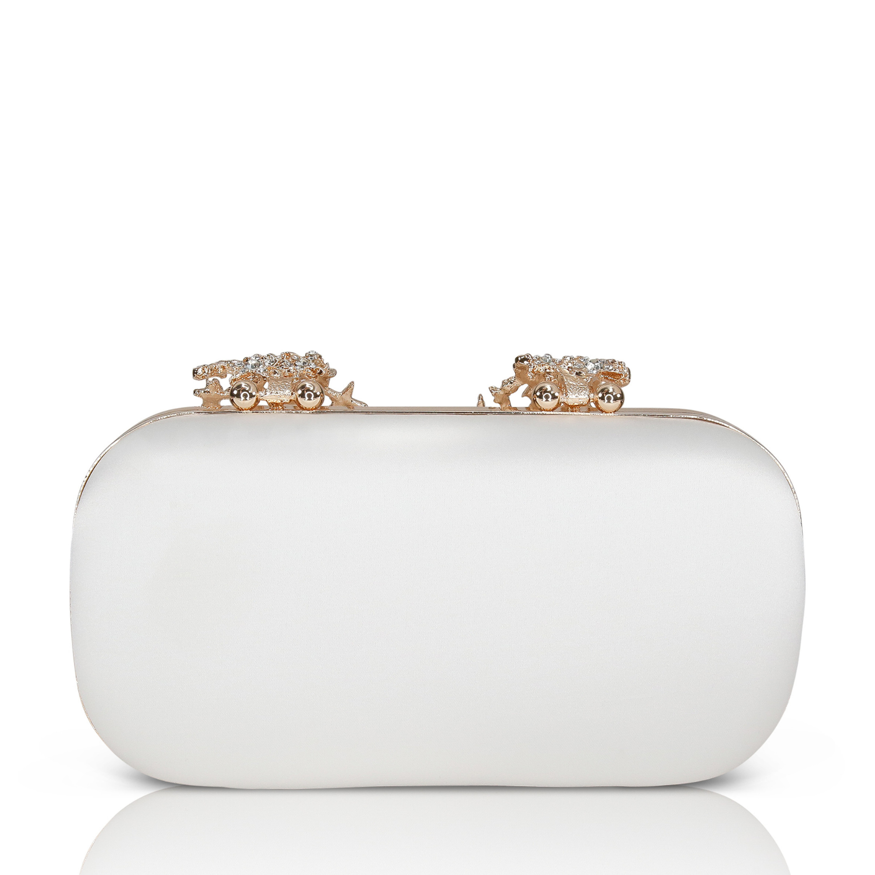 Buy Lyra - Starburst Clasp Satin Clutch - Ivory online | The White Collection Australia