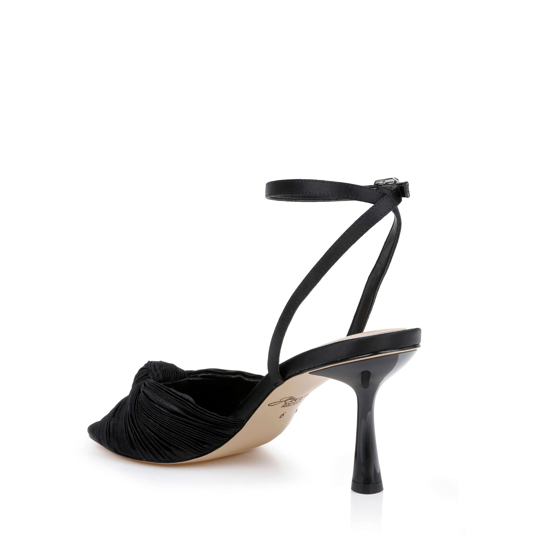 Ibis - Pleated Ankle Strap Sandal - Black