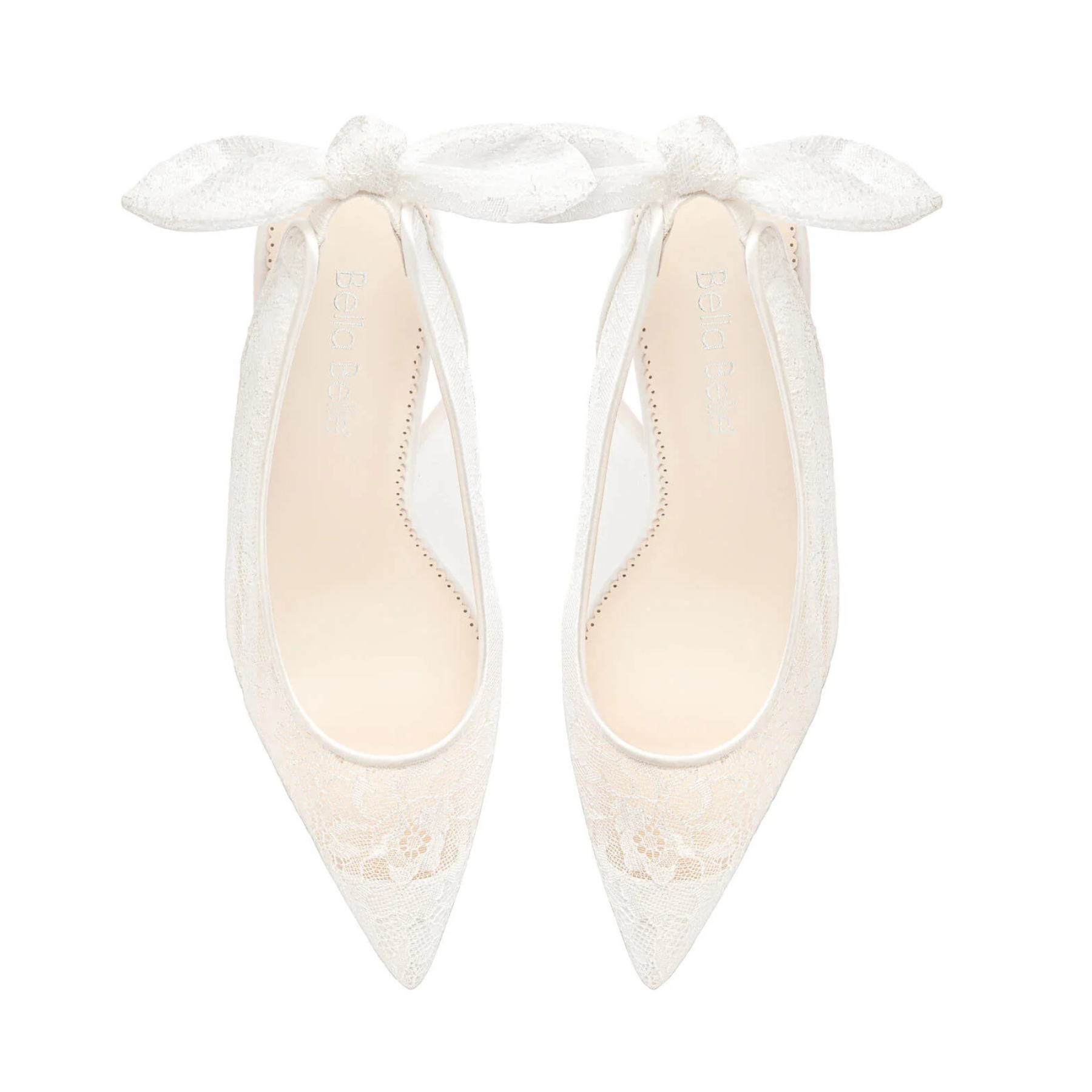 Monroe - Lace Slingback Bridal Stilettos - Ivory