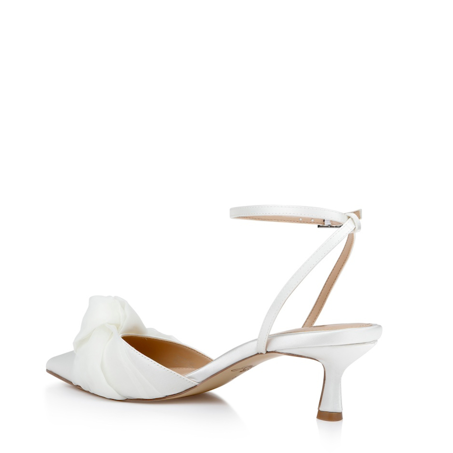 Favor - Pointed Toe Kitten Heels - Ivory