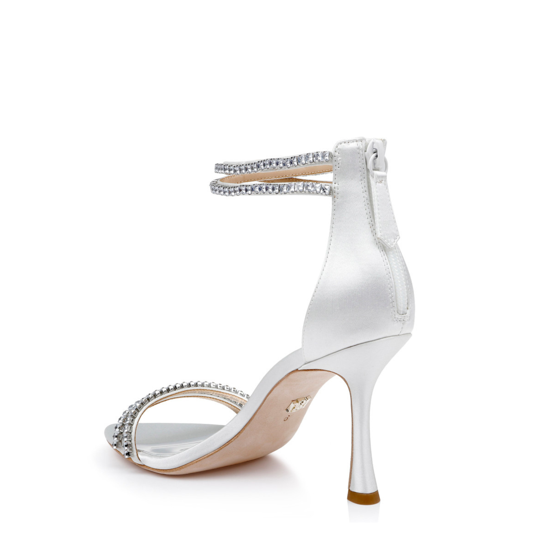 Buy Logan - Crystal Dual-Strapped Stiletto Heels - Soft White online | The White Collection Australia