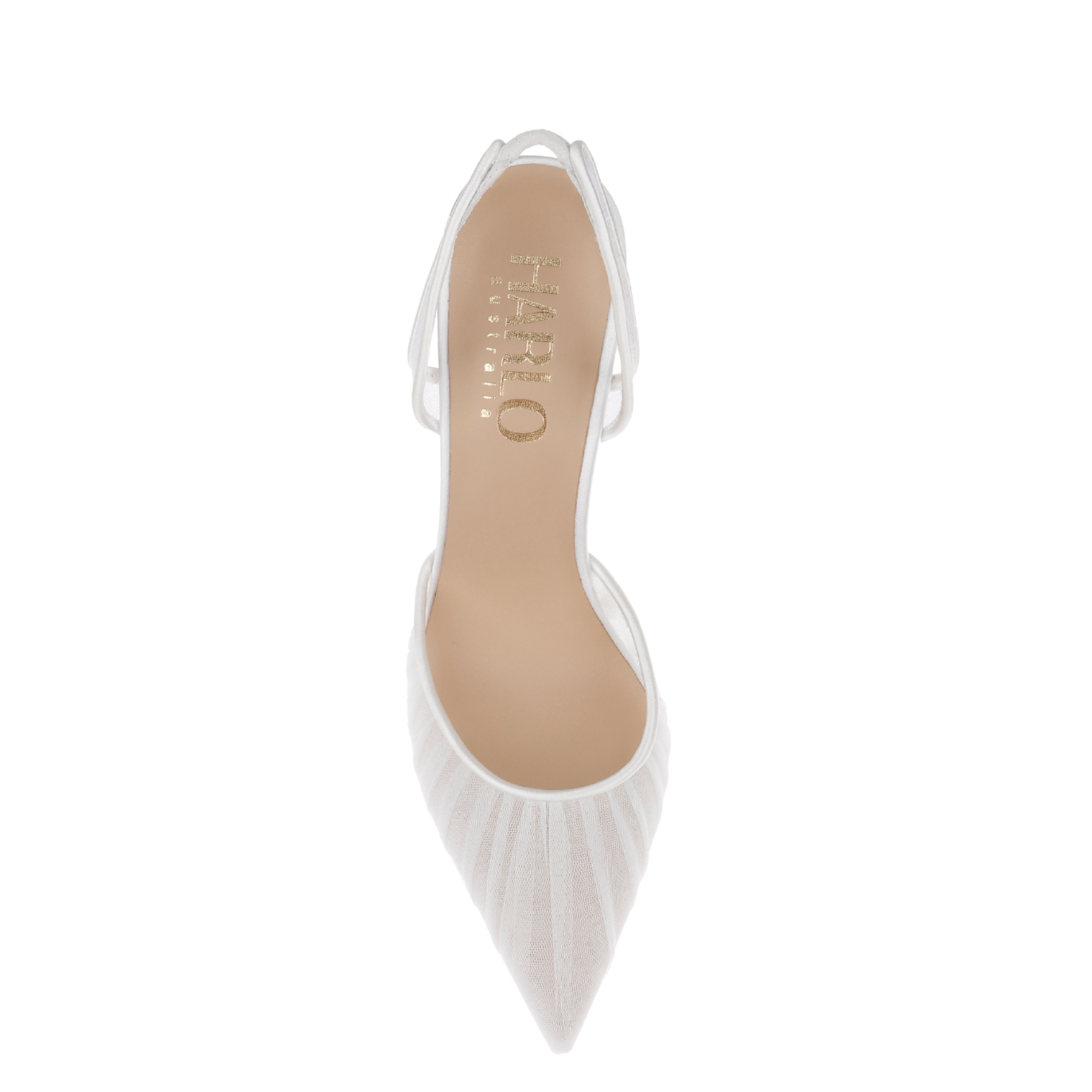 Gigi Tulle - Bridal Slingback Fluted Heels - Soft White