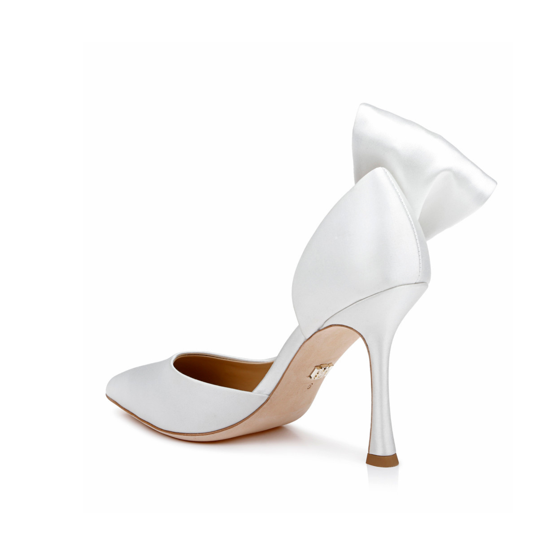 Buy Alejandra - Bow Satin Pointed Toe High Heels - White online | The White Collection Australia